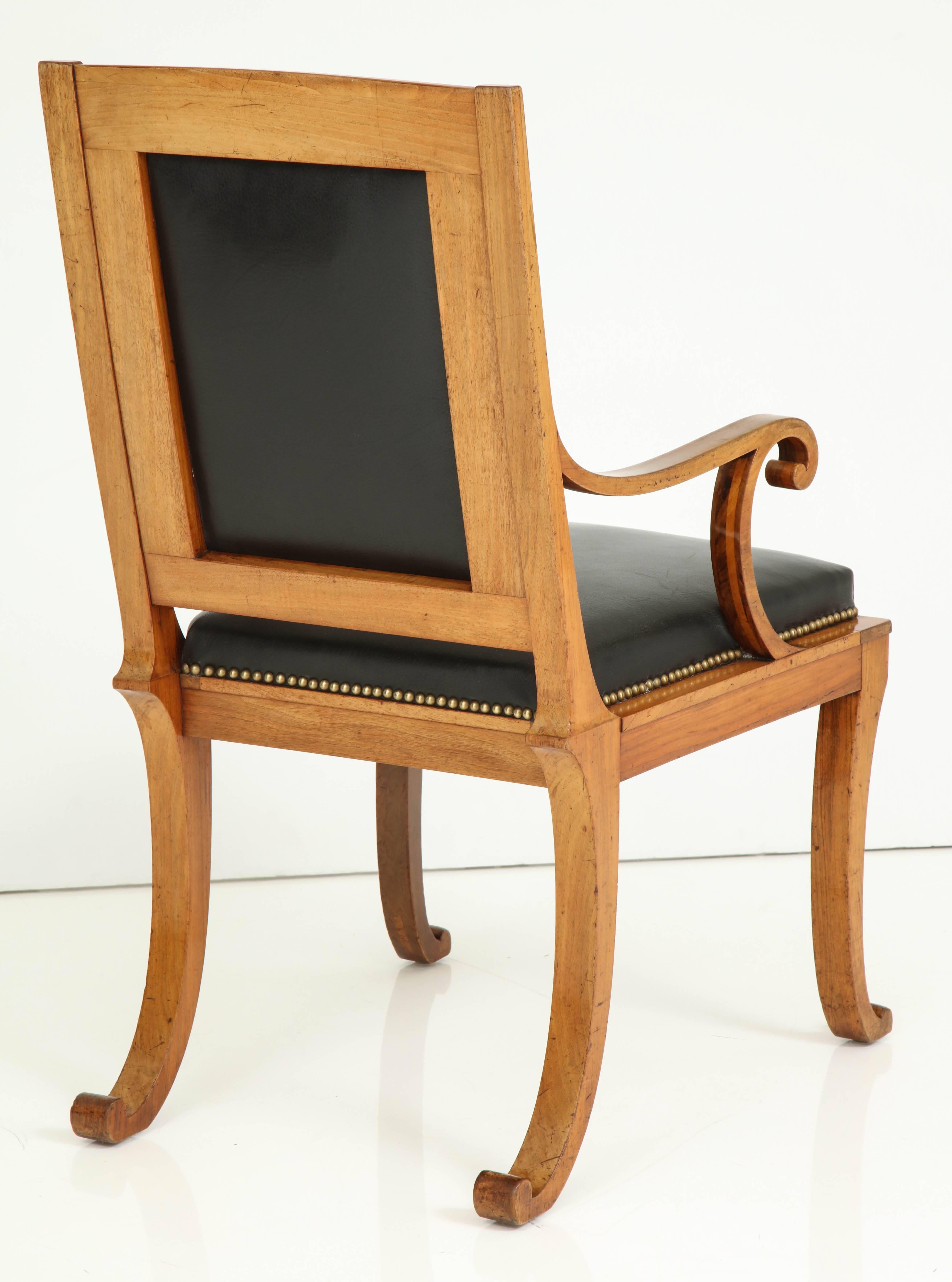 Rare German Fruitwood Klismos Chair, circa 1840s 2