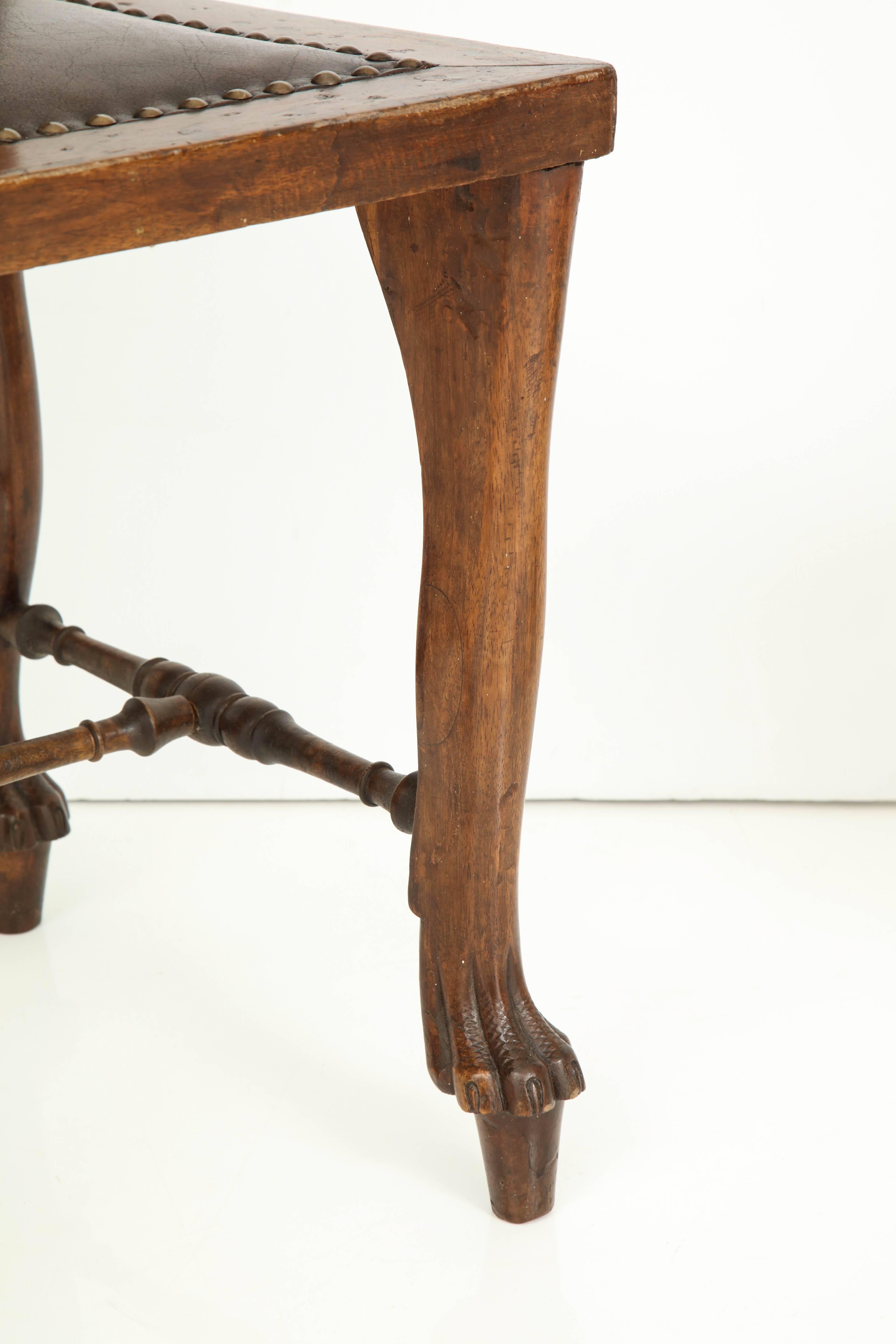 Pair of Egyptian Revival Fruitwood Side Chairs, circa 1900 1