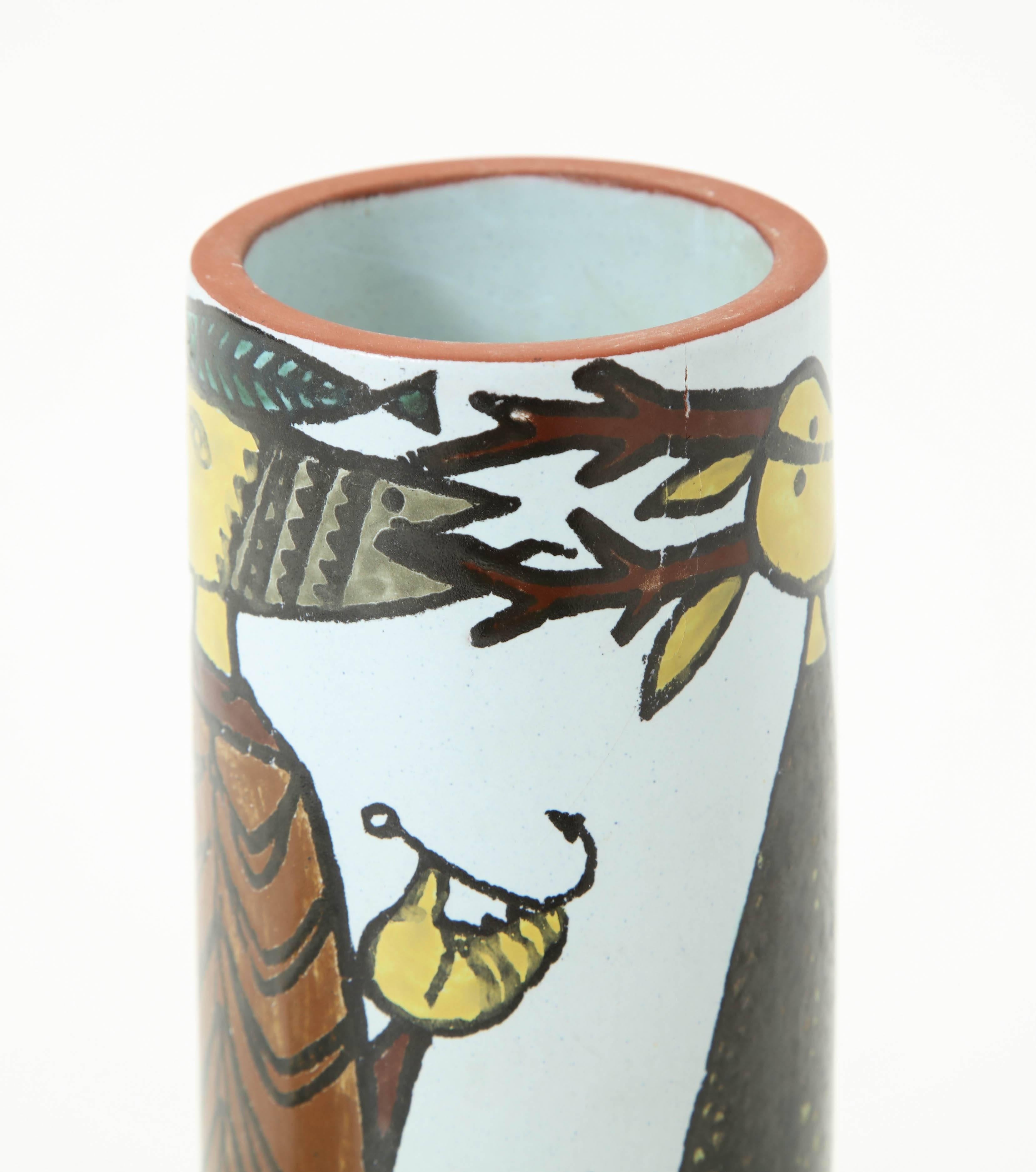 Vase by Stig Lindberg, Ceramic, Scandinavian Midcentury, Faience, circa 1950 In Good Condition In New York, NY