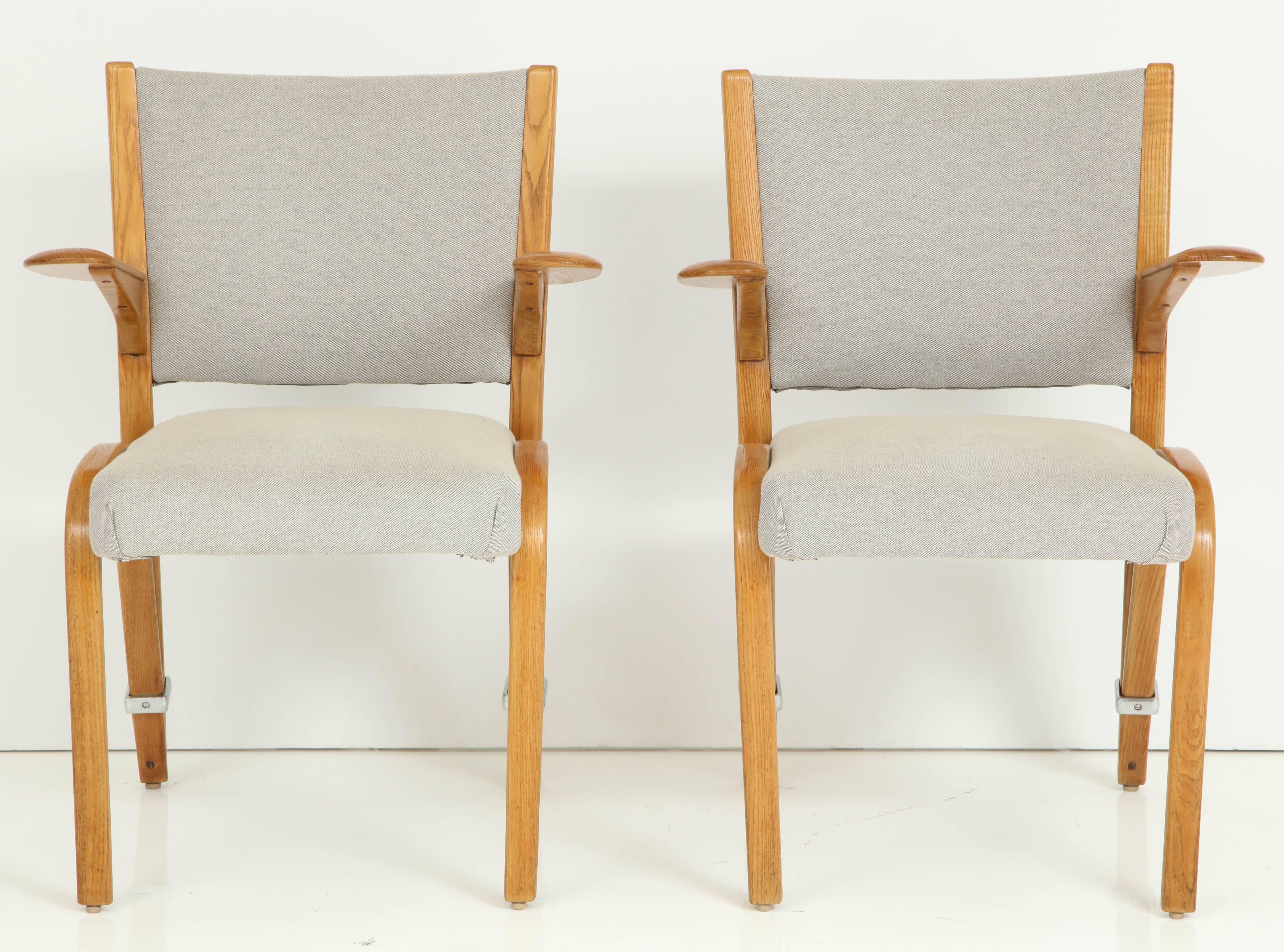 French Rare Pair of 1950s Hugues Steiner Armchairs For Sale