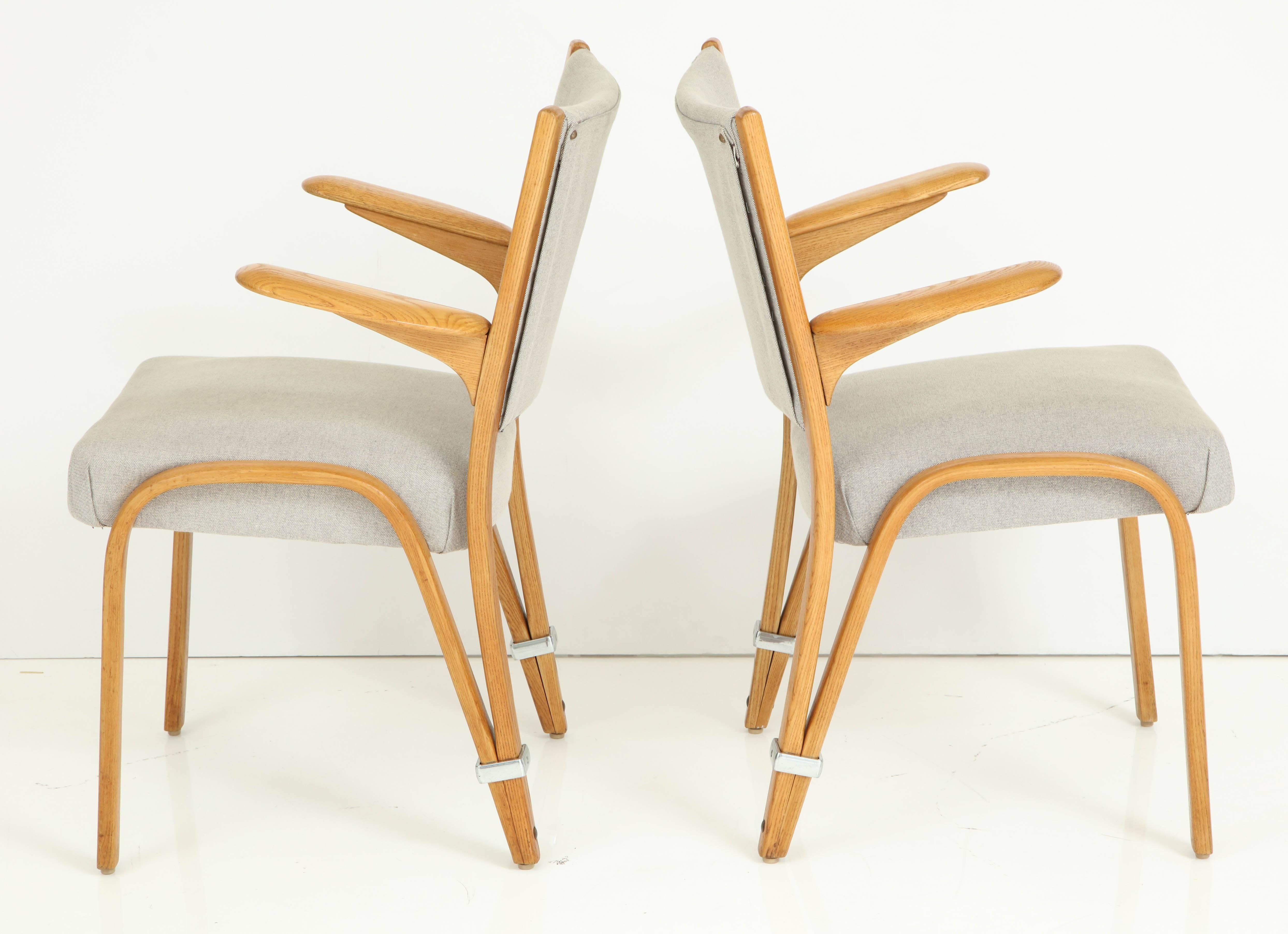 Rare Pair of 1950s Hugues Steiner Armchairs For Sale 1