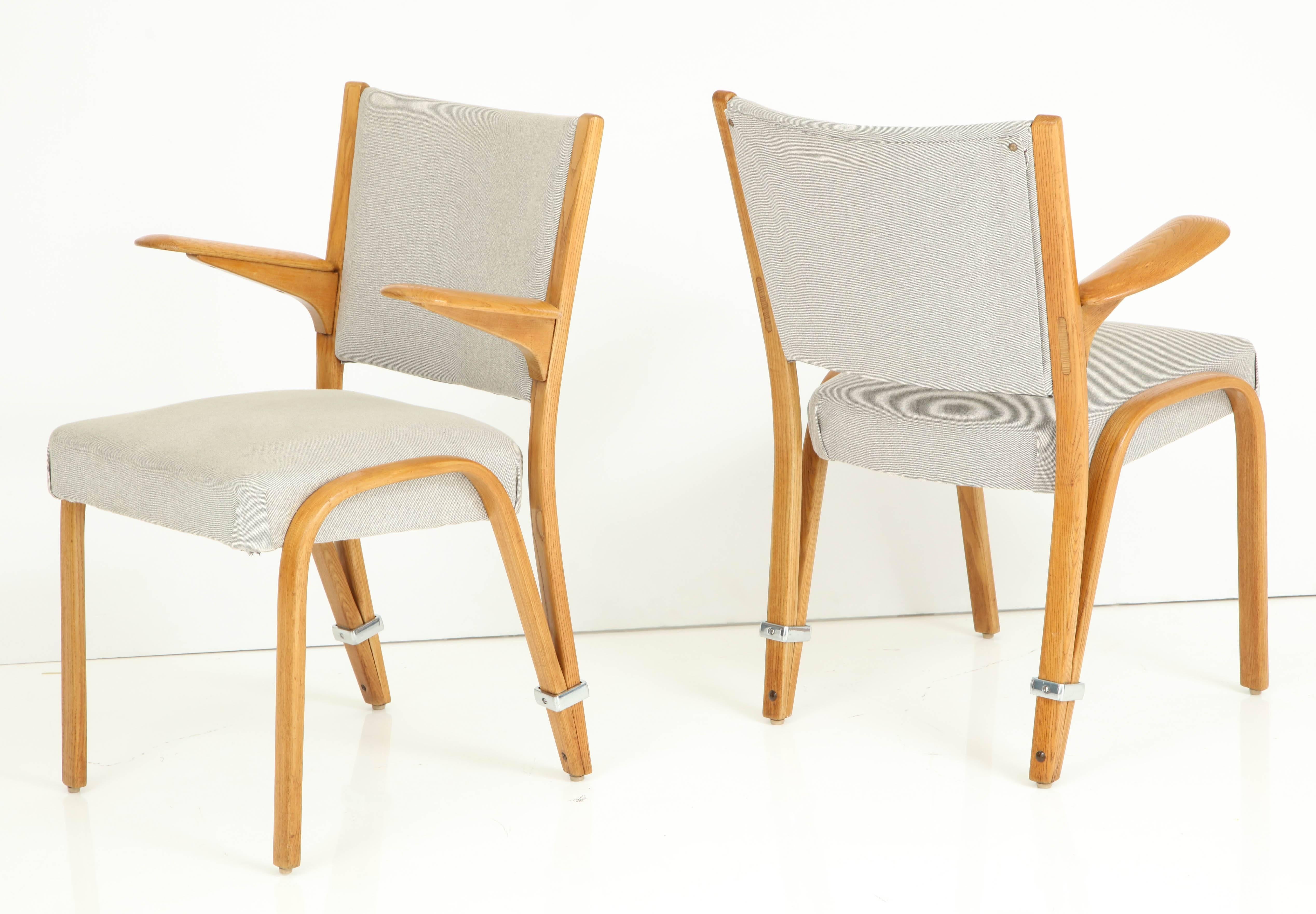 Rare Pair of 1950s Hugues Steiner Armchairs For Sale 3