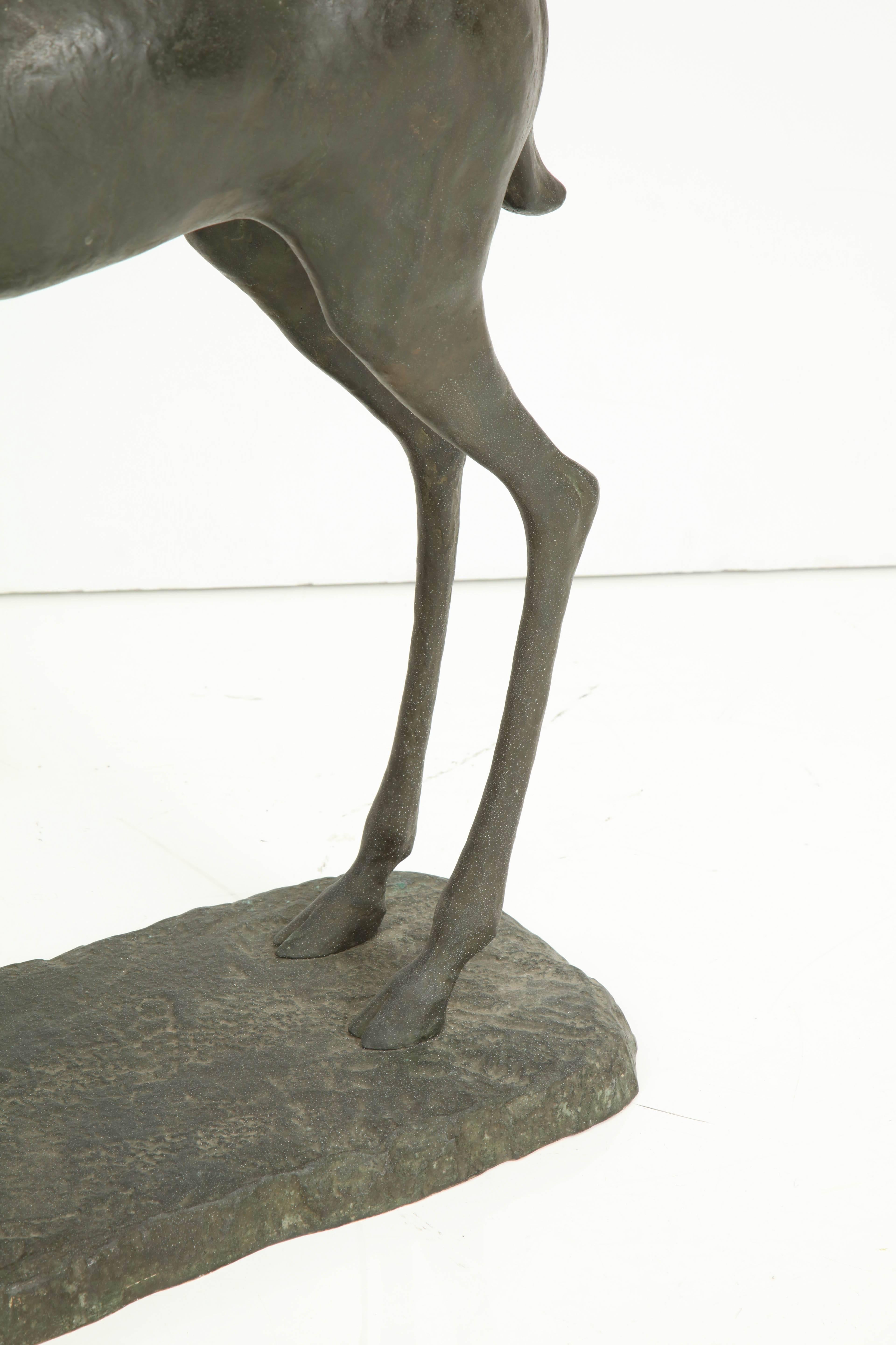 1950s Art Deco Style Bronze Gazelle 2