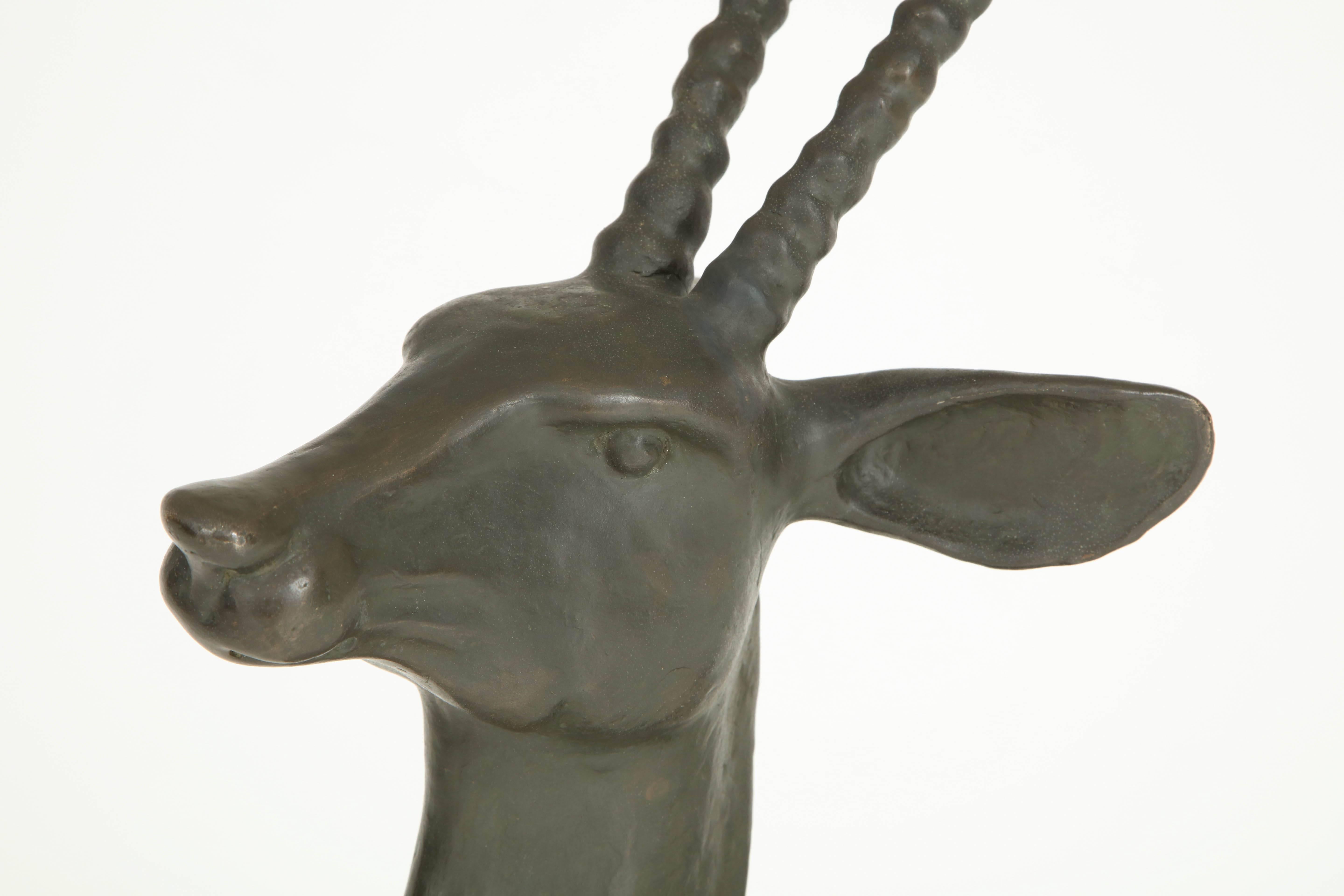 1950s Art Deco Style Bronze Gazelle 3