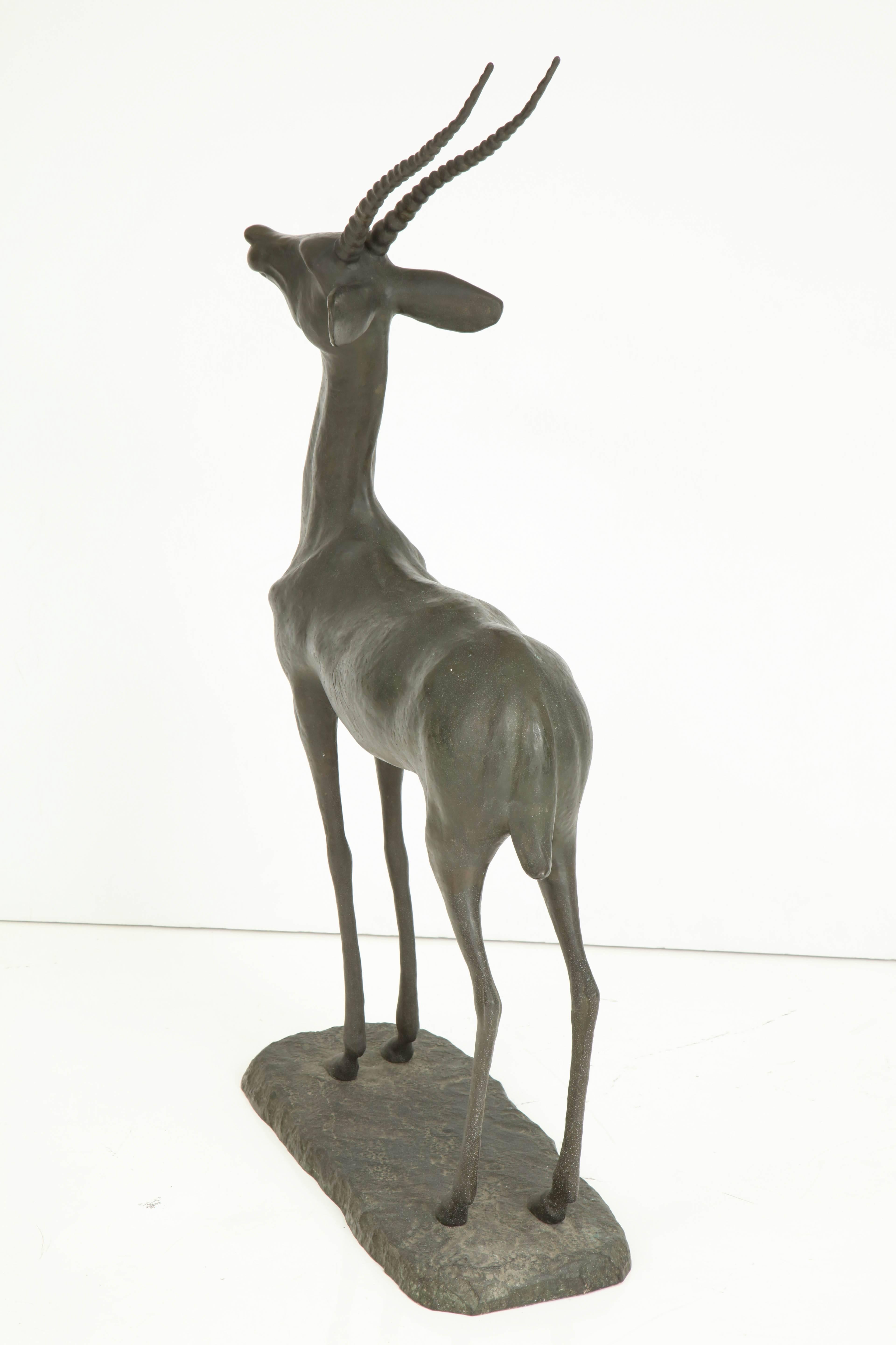 1950s Art Deco Style Bronze Gazelle 4