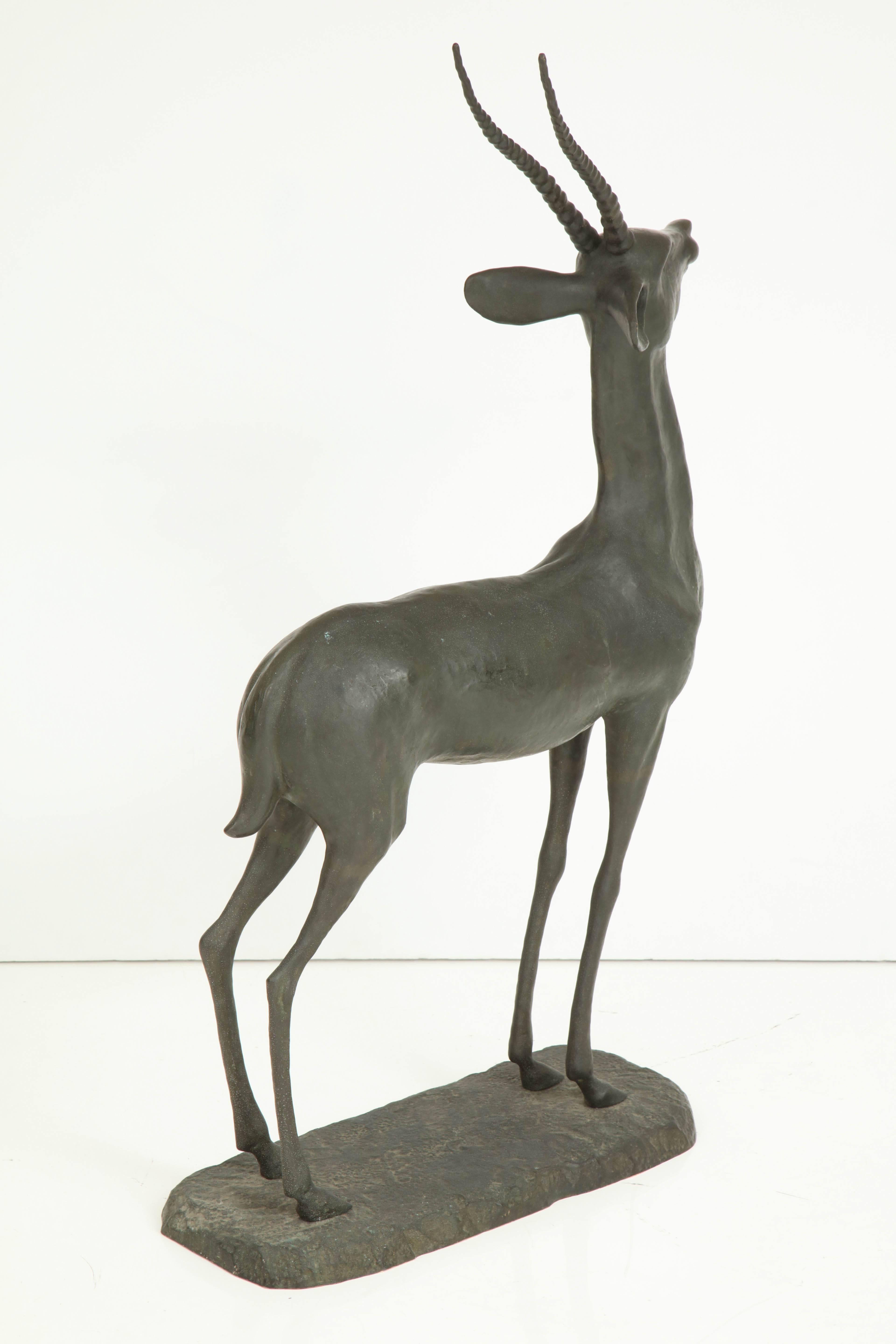 1950s Art Deco Style Bronze Gazelle 5