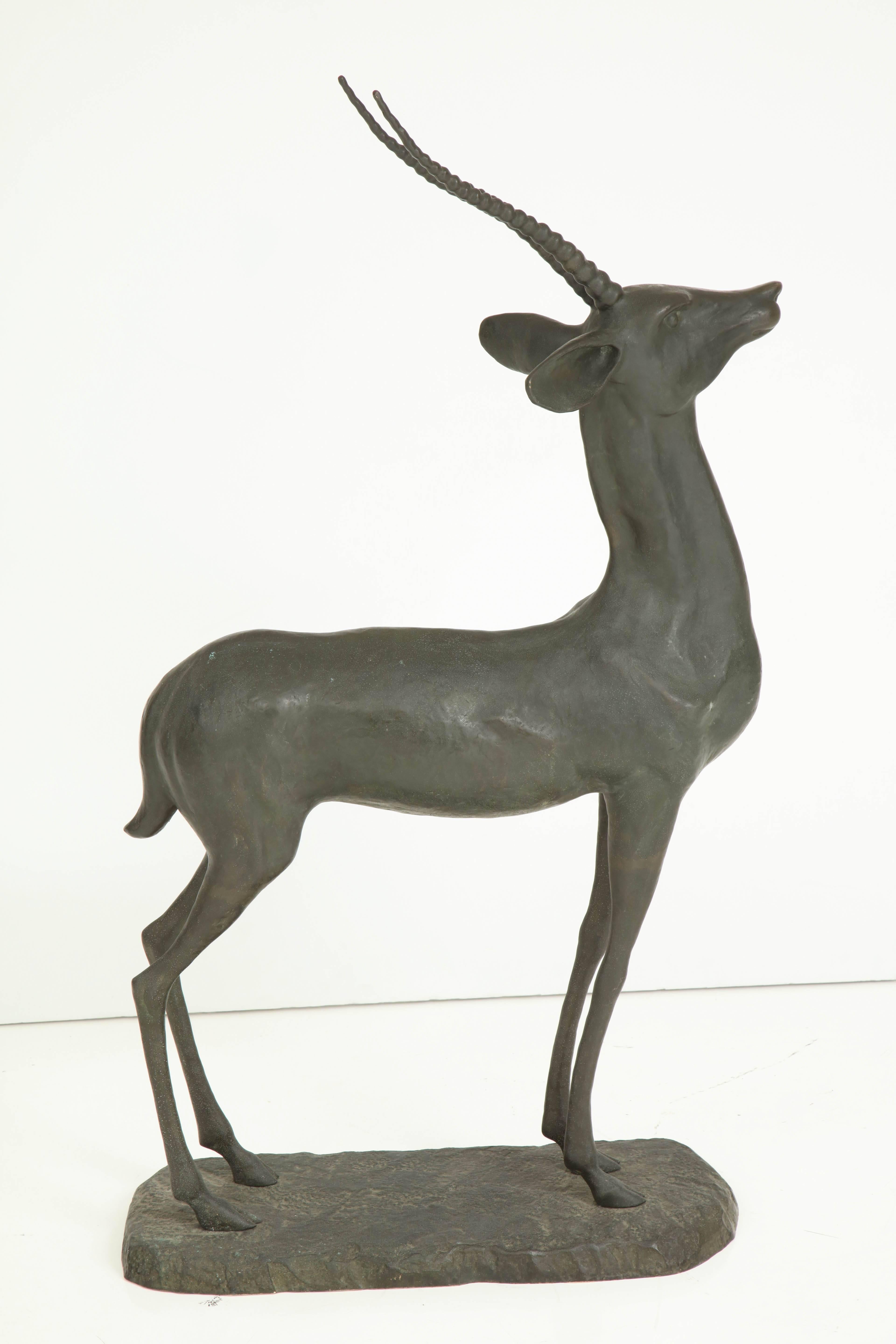 1950s Art Deco Style Bronze Gazelle 6