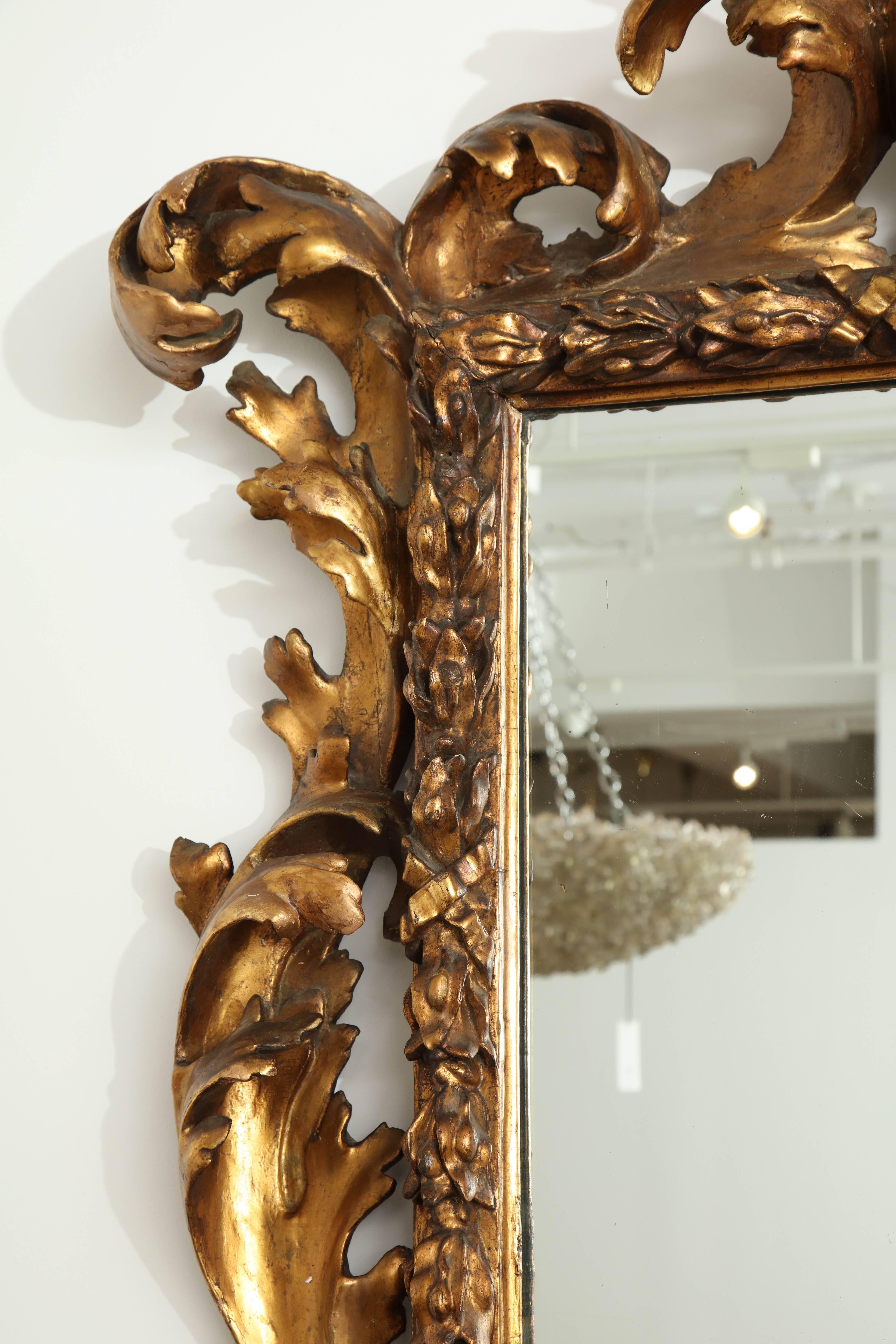 Gold Leaf Fabulous 18th Century Italian Baroque Mirror
