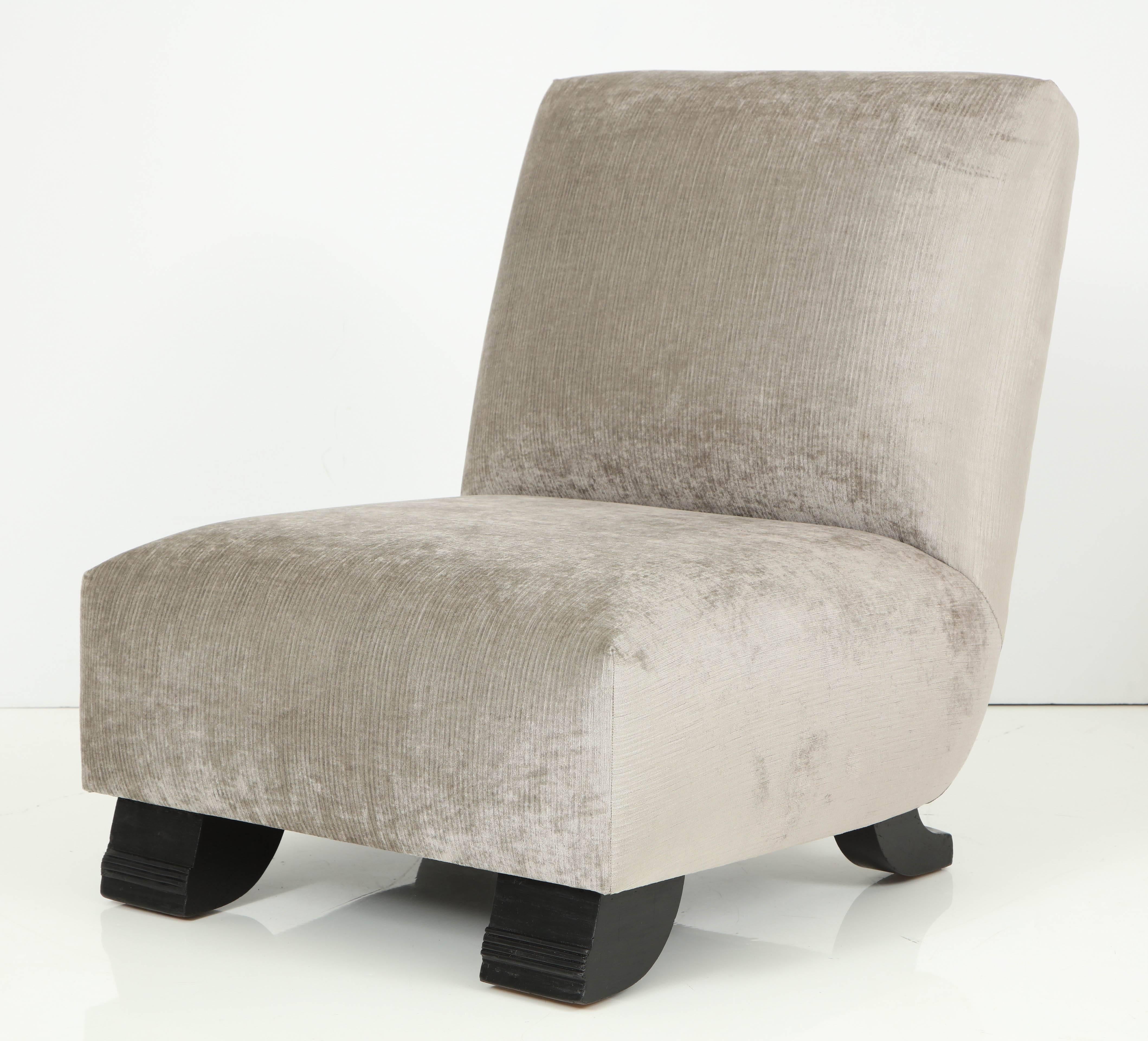 Elegant Pair of Slipper Chairs by James Mont 3