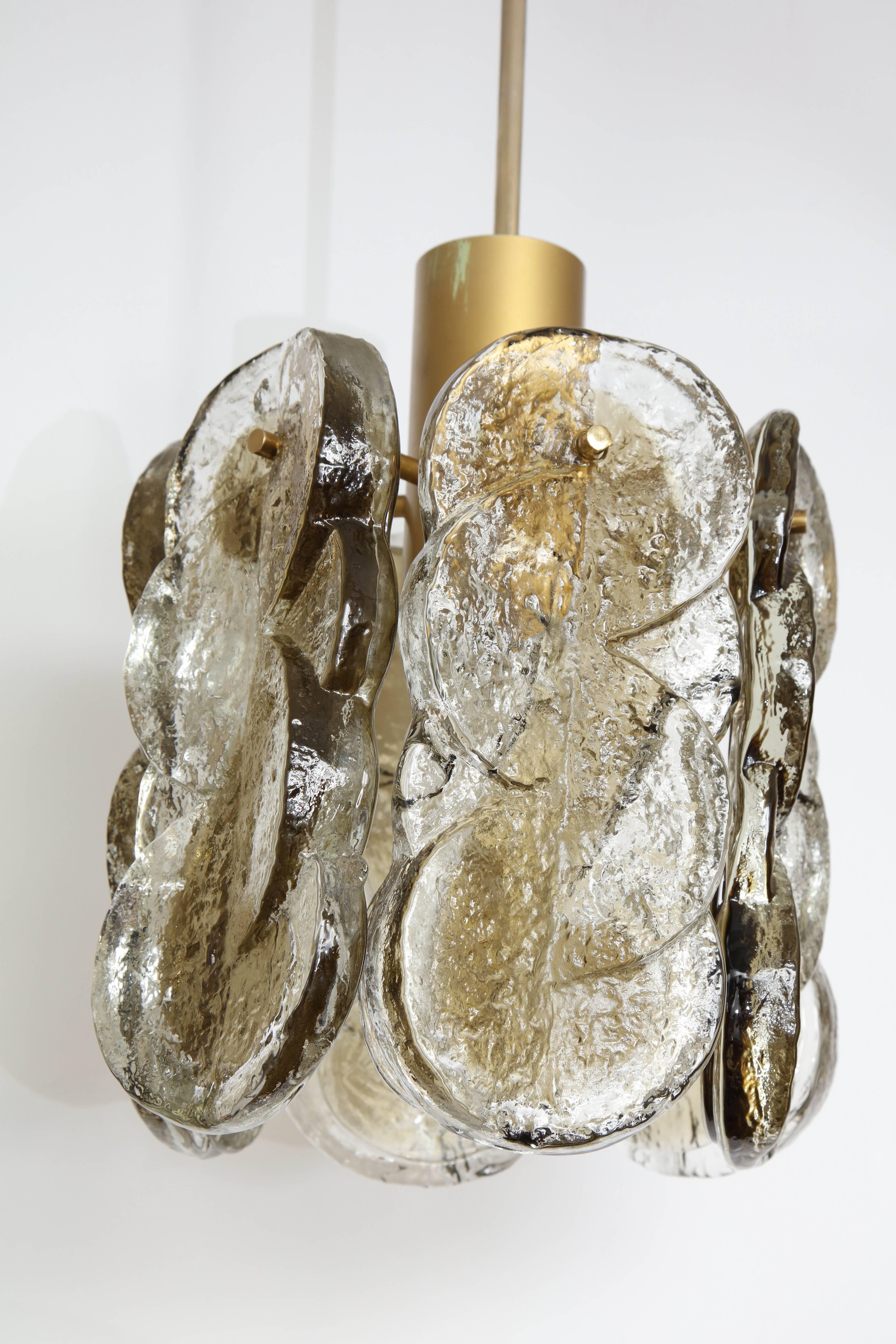 Swirl Glass Pendant Chandelier by Kalmar 3