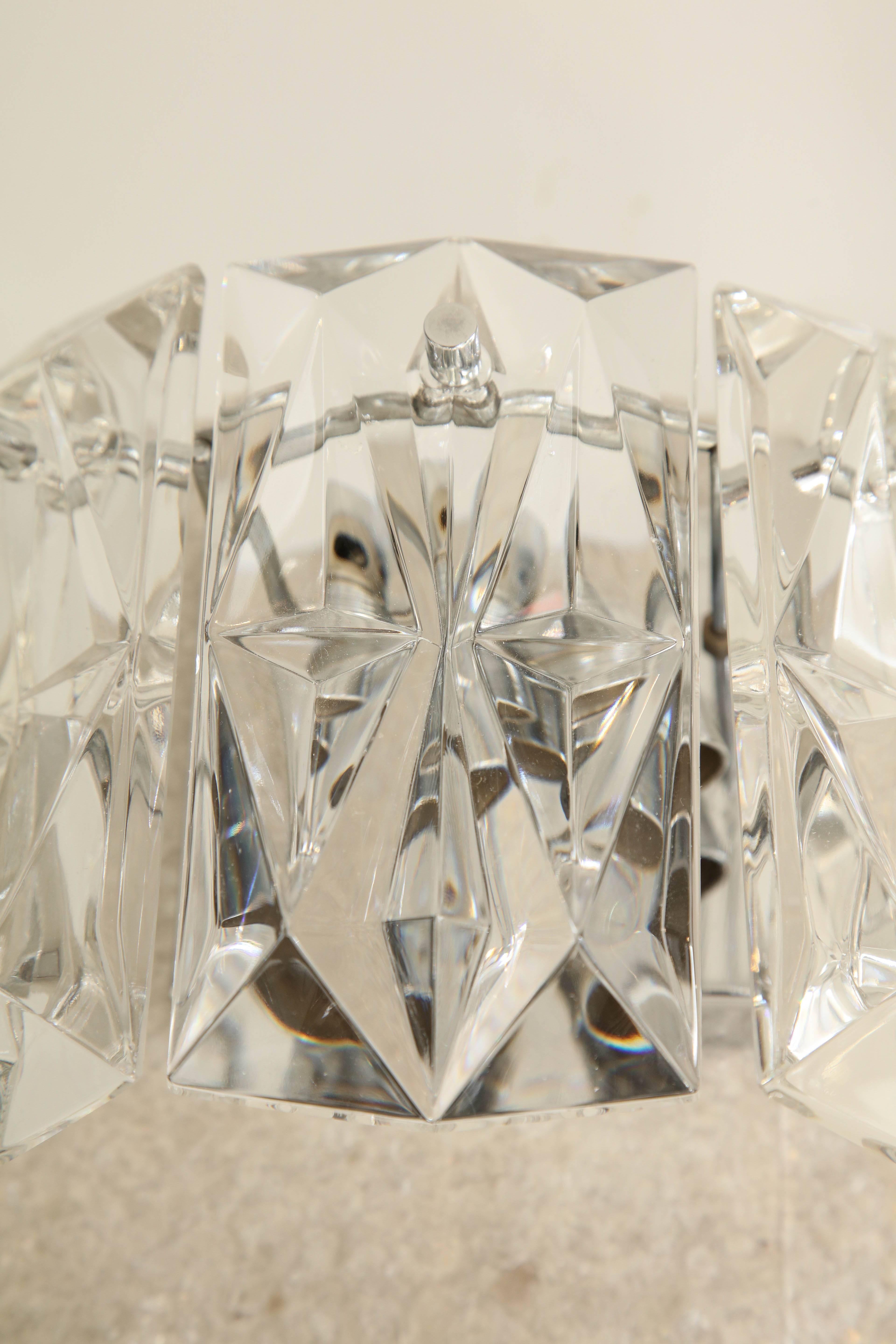 Set of 3 Austrian Faceted Crystal Prism Sconces 1