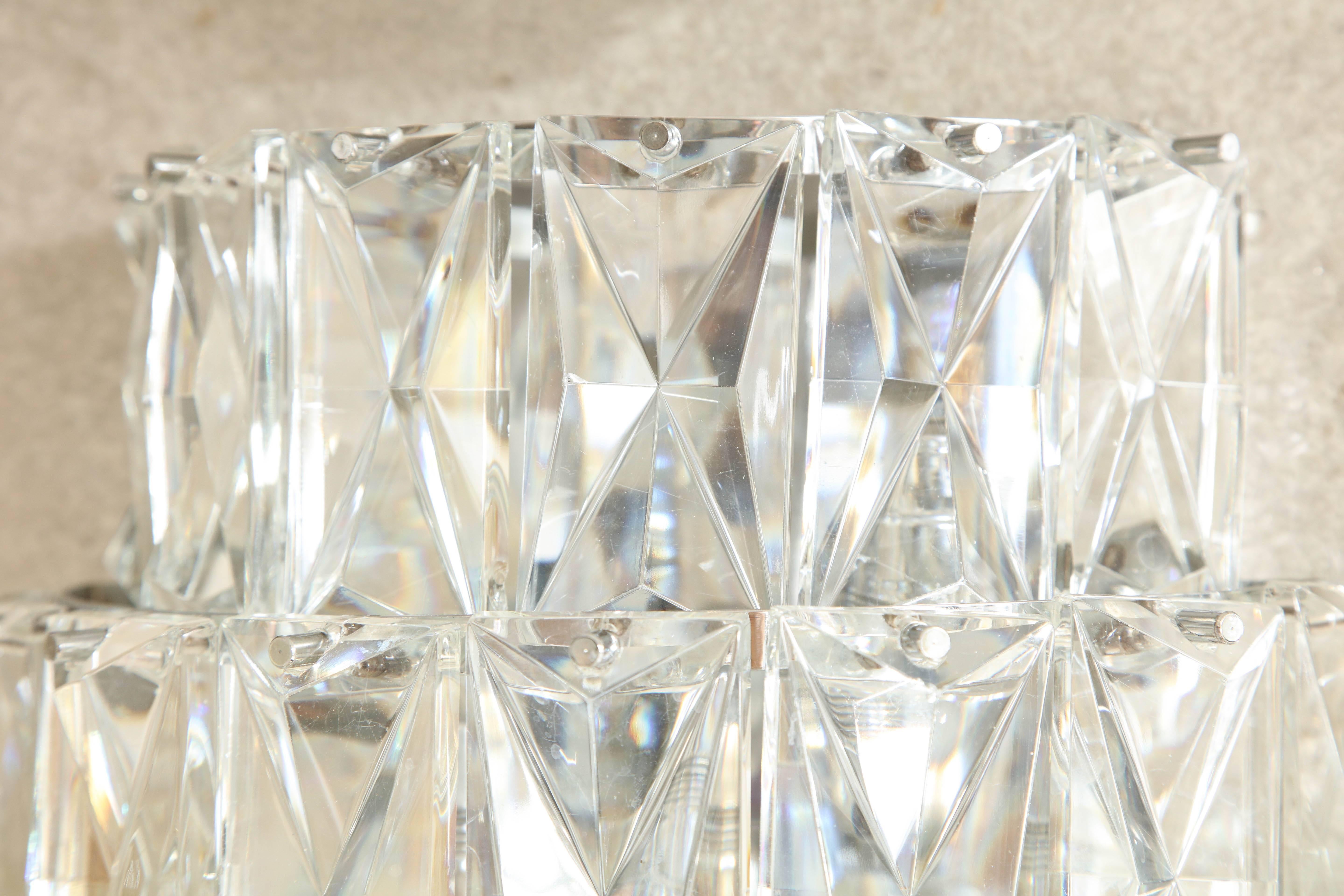 20th Century Three-Tier Kinkeldey Crystal Sconces For Sale