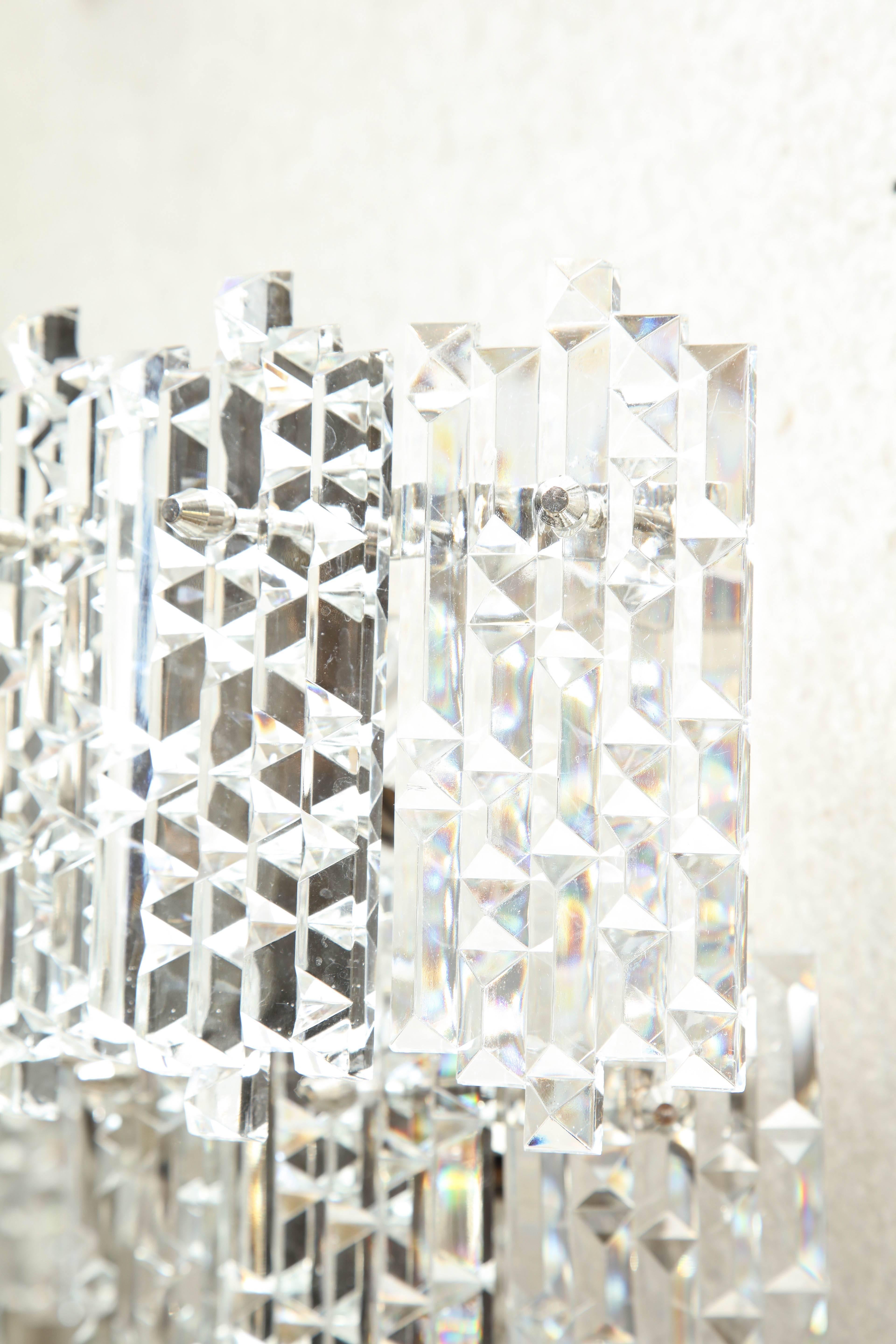 Kinkeldey Geometric Faceted Sconces In Excellent Condition In New York, NY