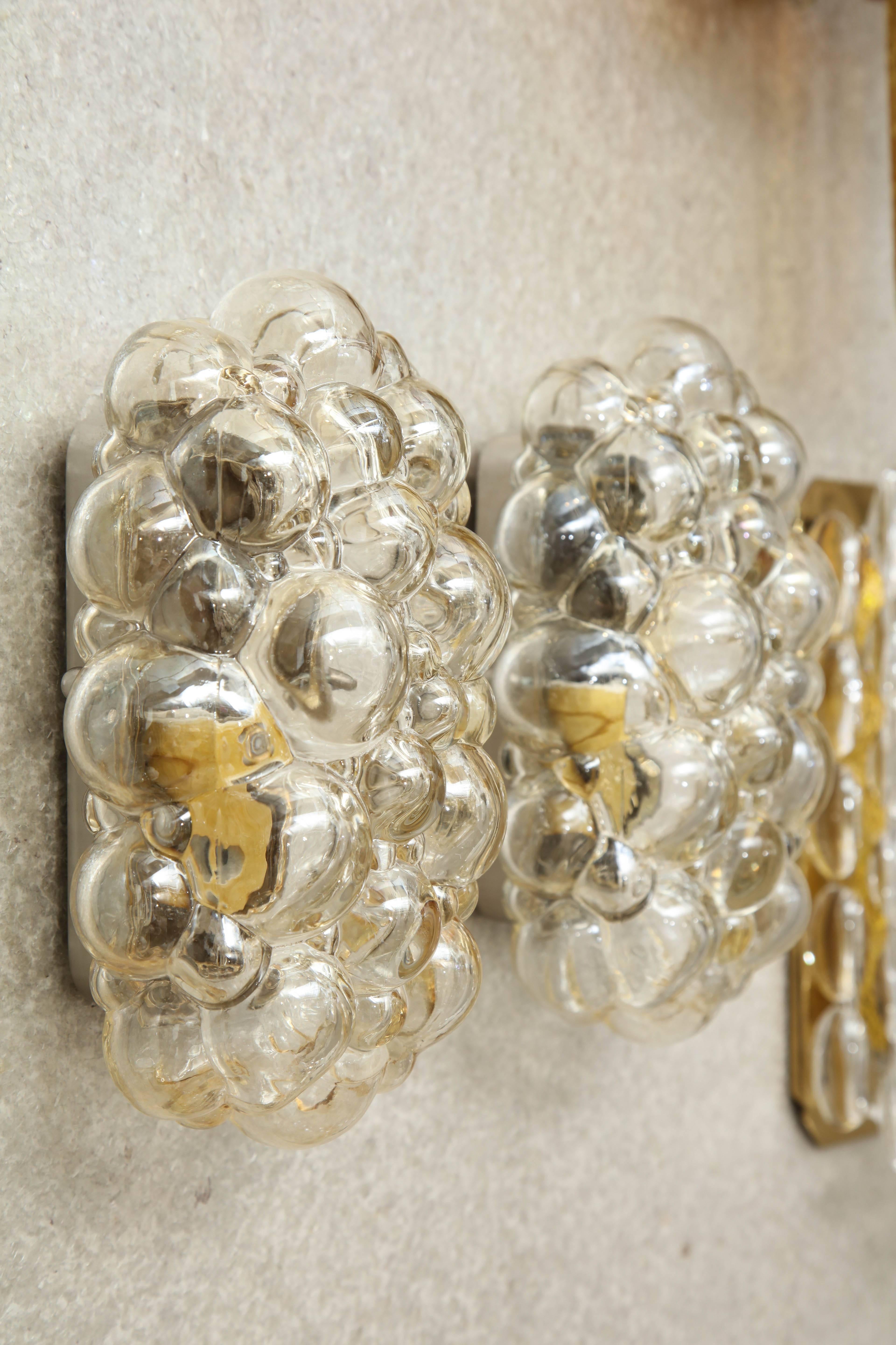 German Helena Tynell / Limburg Bubble Glass Sconces, 2 pairs