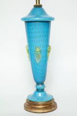 Barovier Tiffany Blue Murano Glass Lamps