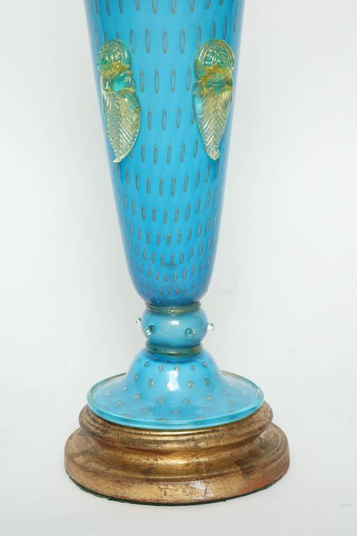 Barovier Tiffany Blue Murano Glass Lamps For Sale 1