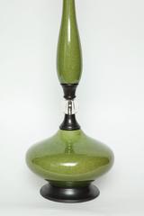 Mossgrüne Keramiklampen aus der Mitte des Jahrhunderts