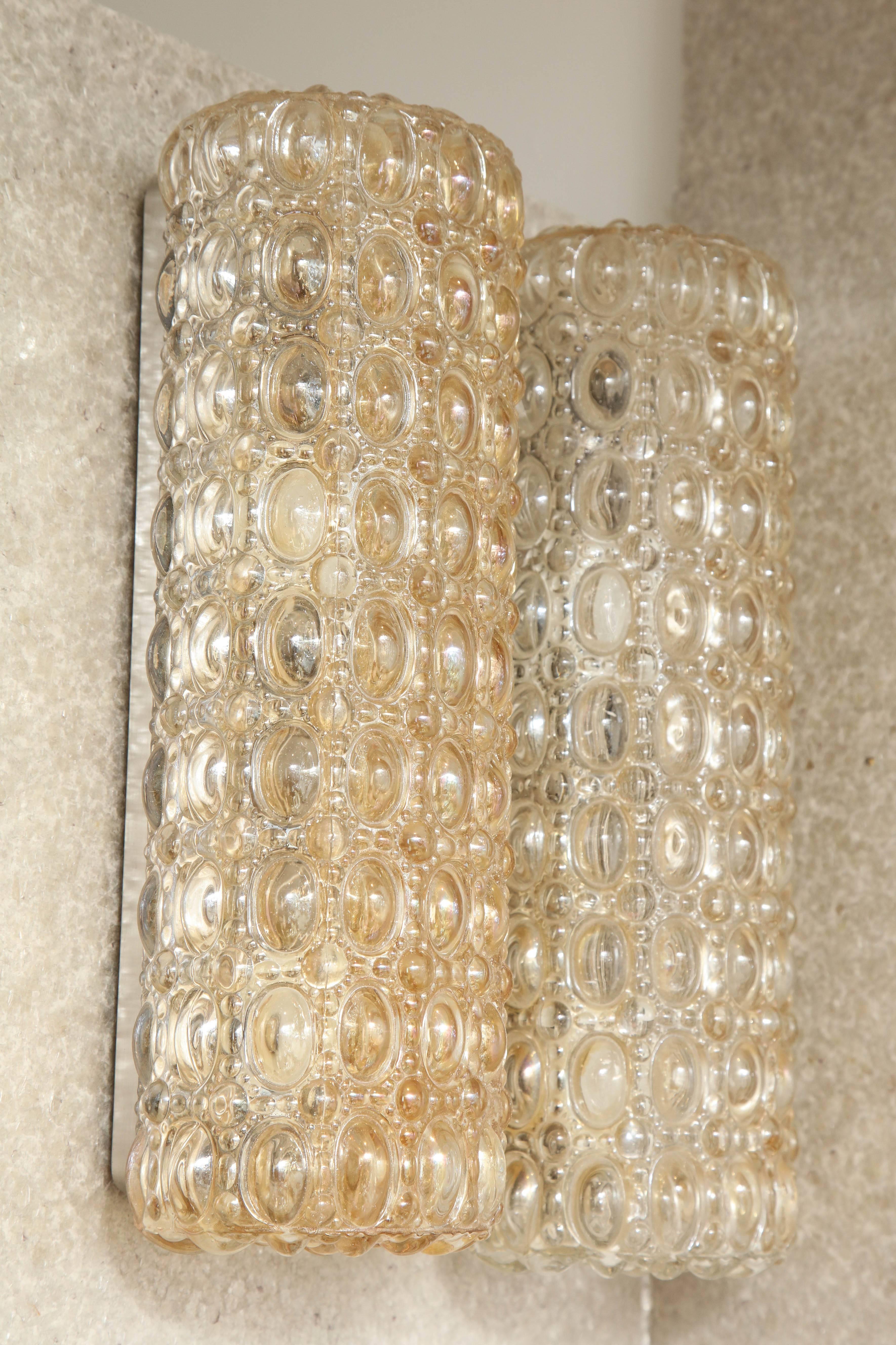 German Helena Tynell Rectangular Bubble Glass Sconces