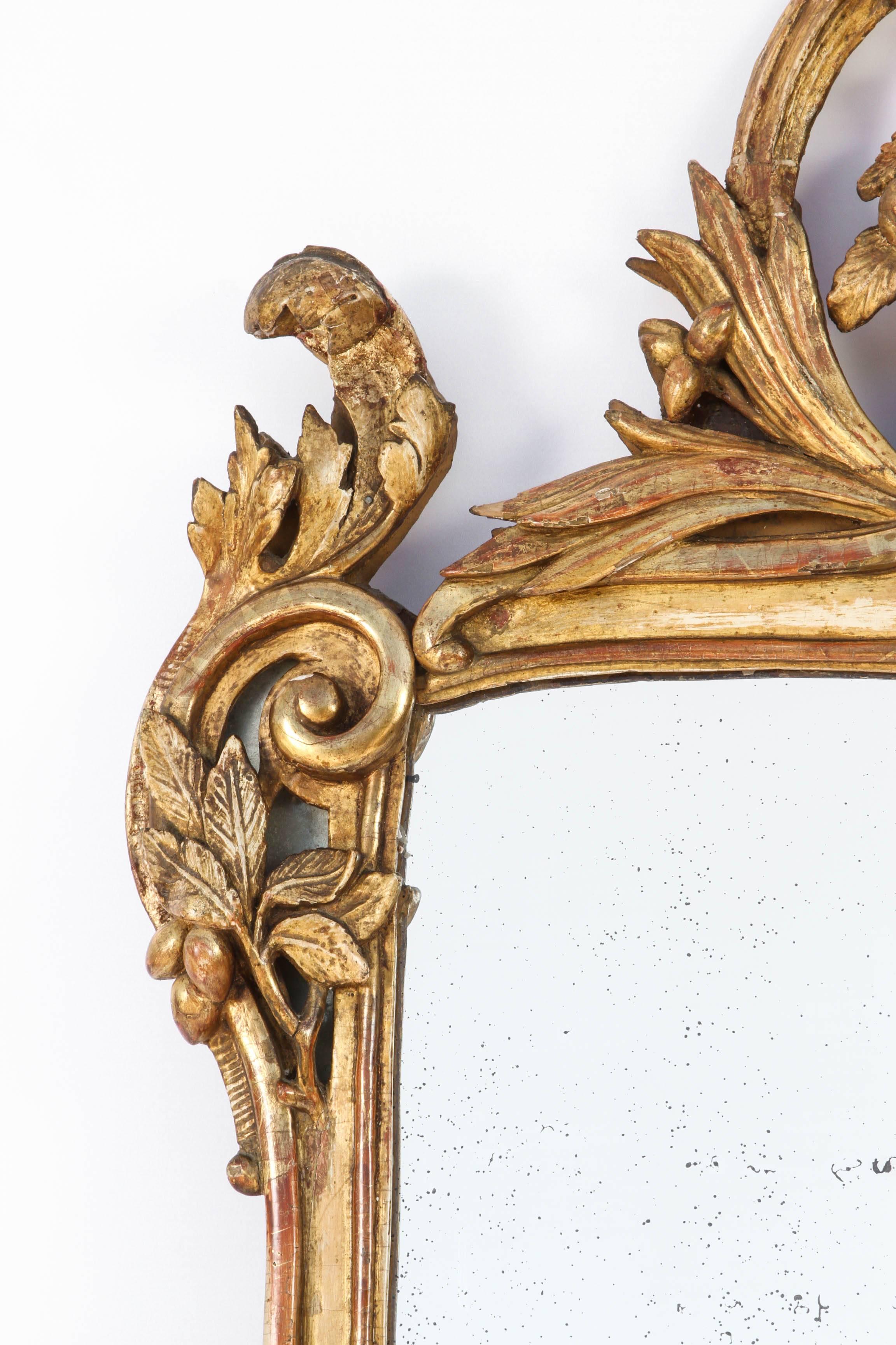 18th Century, French Regence Mirror in Giltwood Frame 1