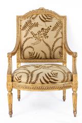 Pair of 18th Century Italian Carved Giltwood Armchairs
