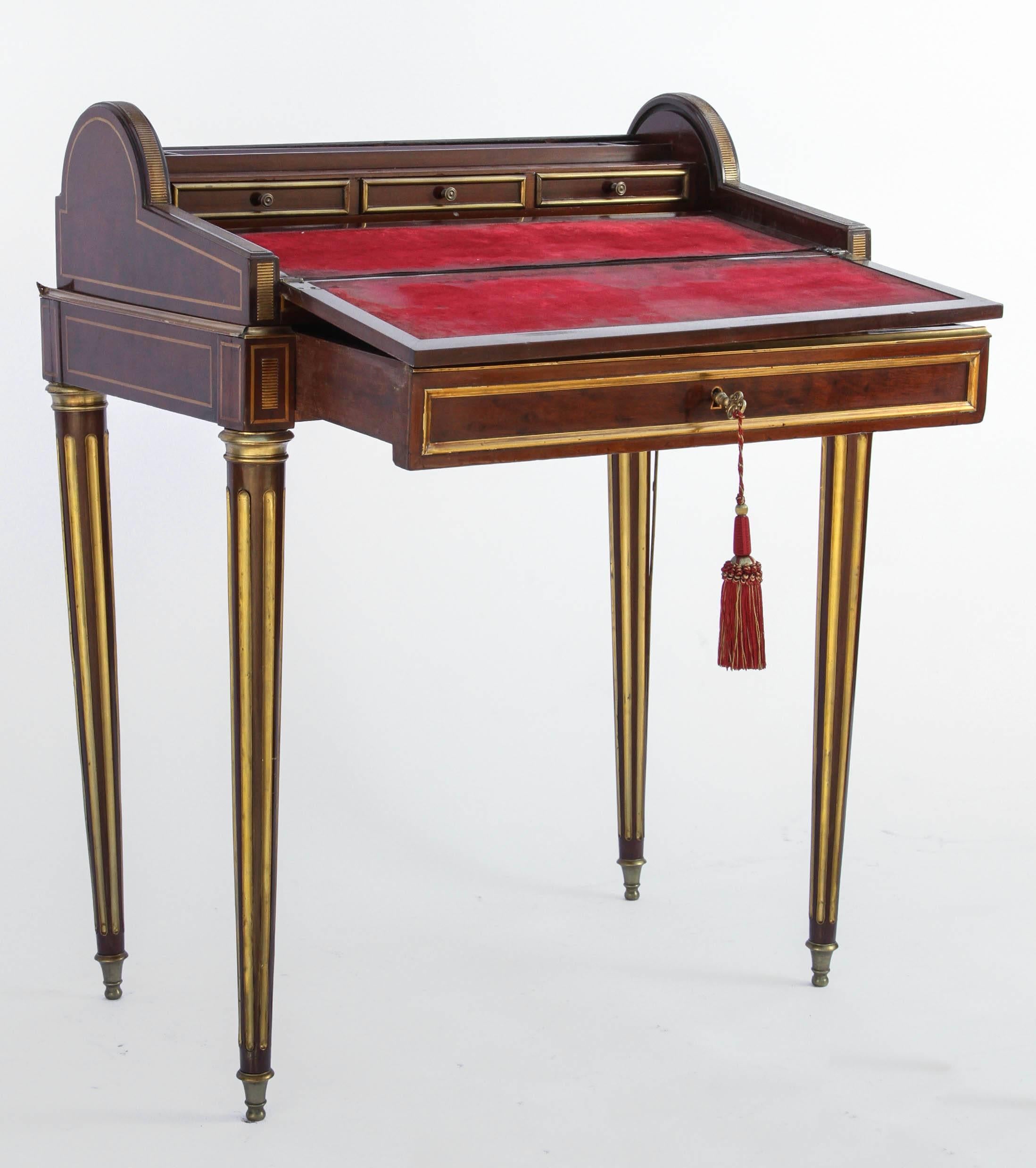 19th Century Paul Sormani French Miniature Cylinder Writing Desk For Sale 2