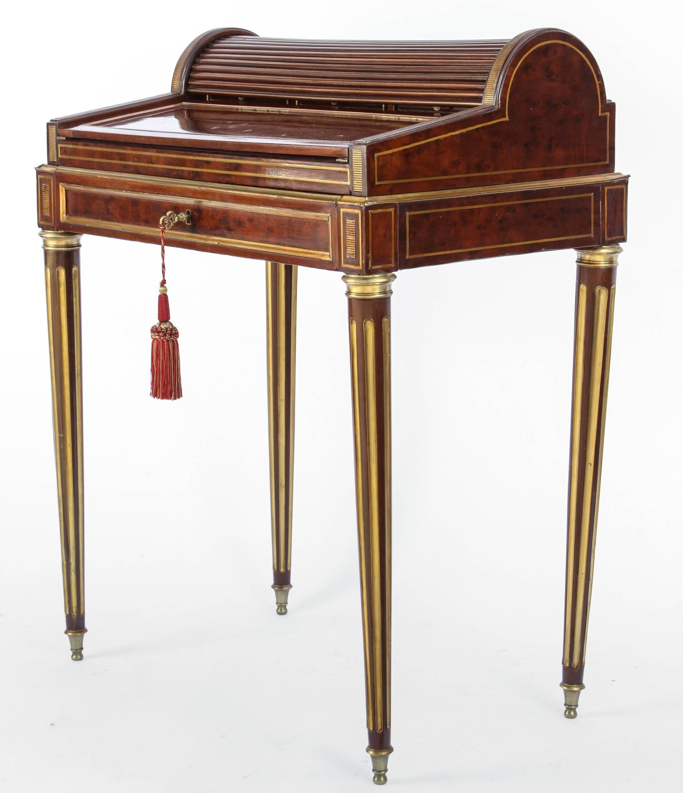 19th Century Paul Sormani French Miniature Cylinder Writing Desk For Sale 3