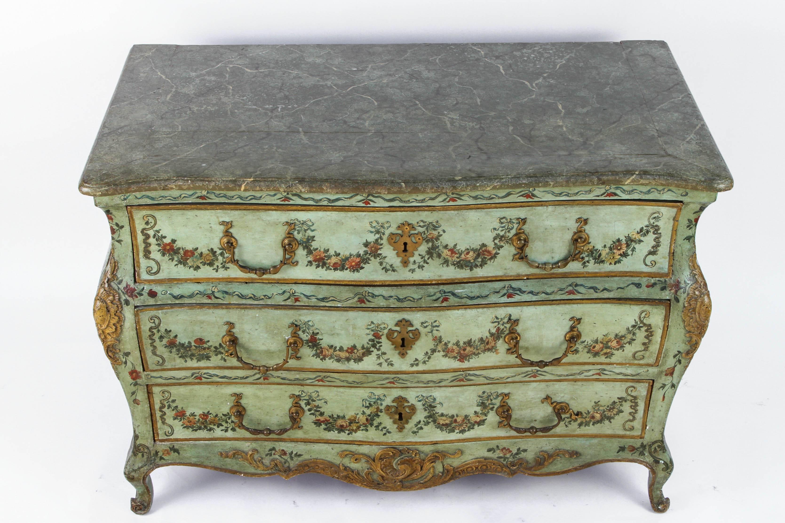 Italian 18th Century Venetian Painted Commode For Sale