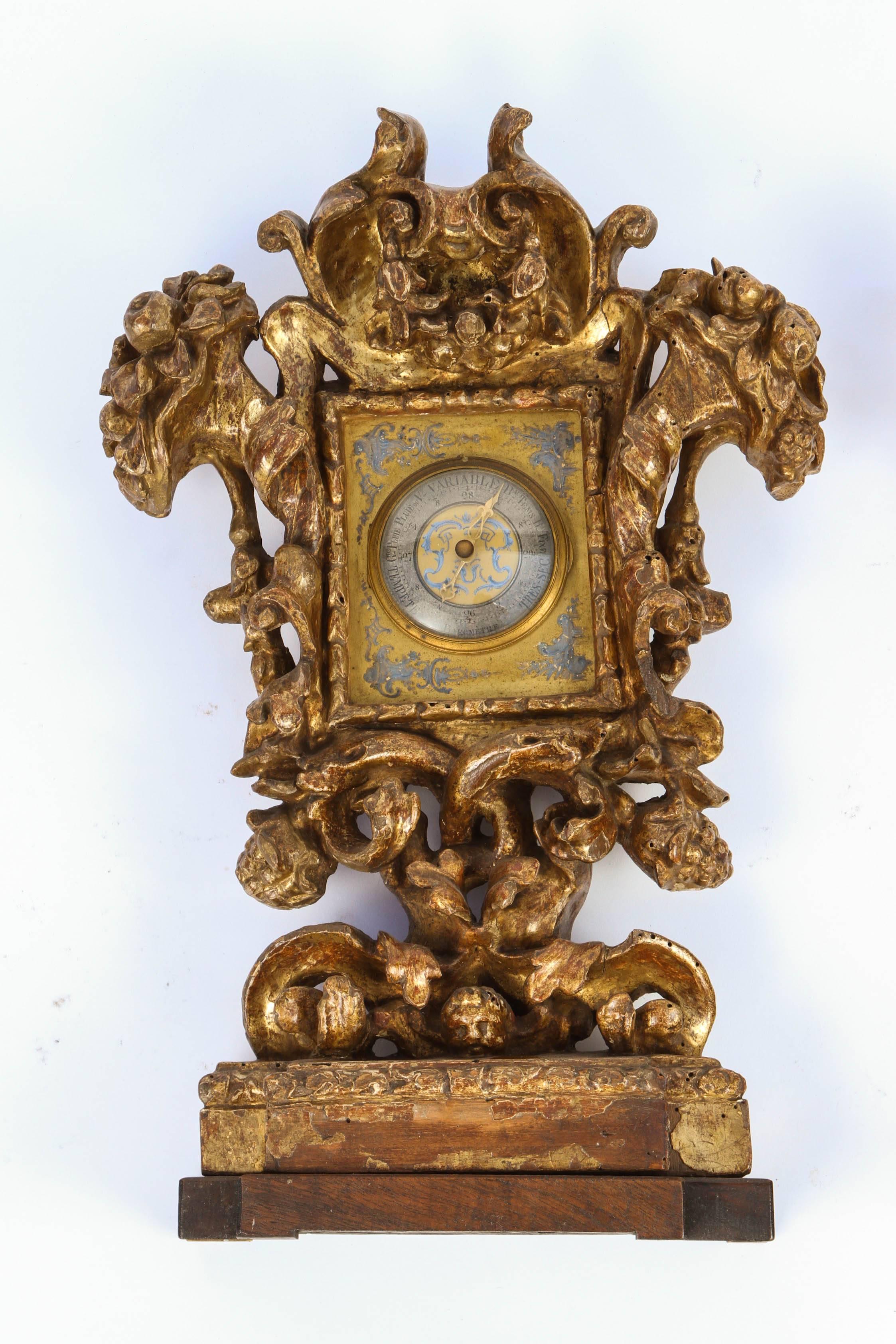 Irish Pair of 18th century Italian Clock and Barometer For Sale
