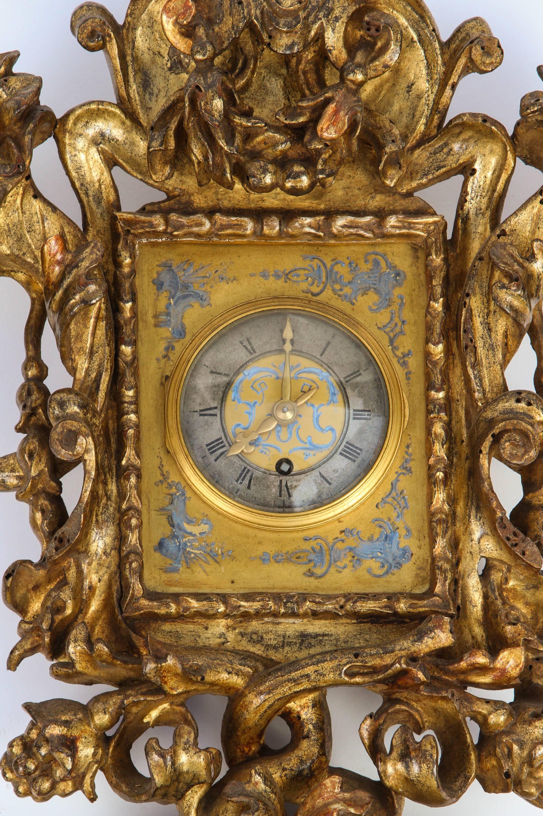 18th Century and Earlier Pair of 18th century Italian Clock and Barometer For Sale