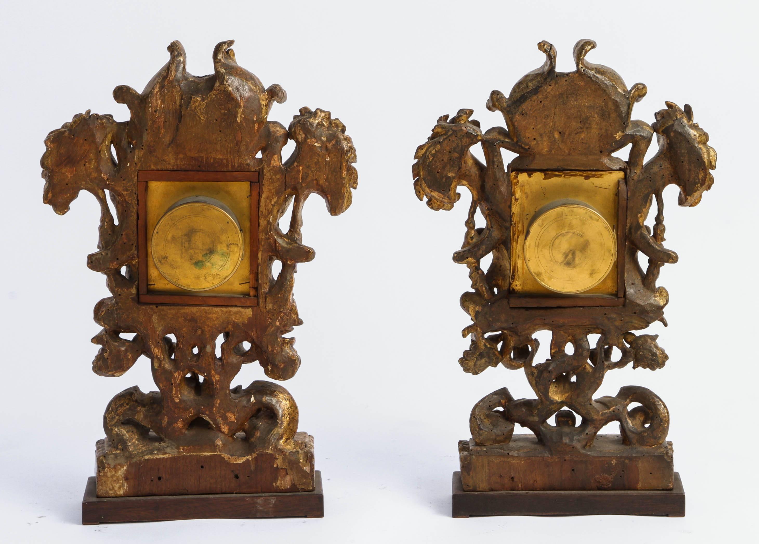 Paar italienische Uhren und Barometer aus dem 18. Jahrhundert im Angebot 1
