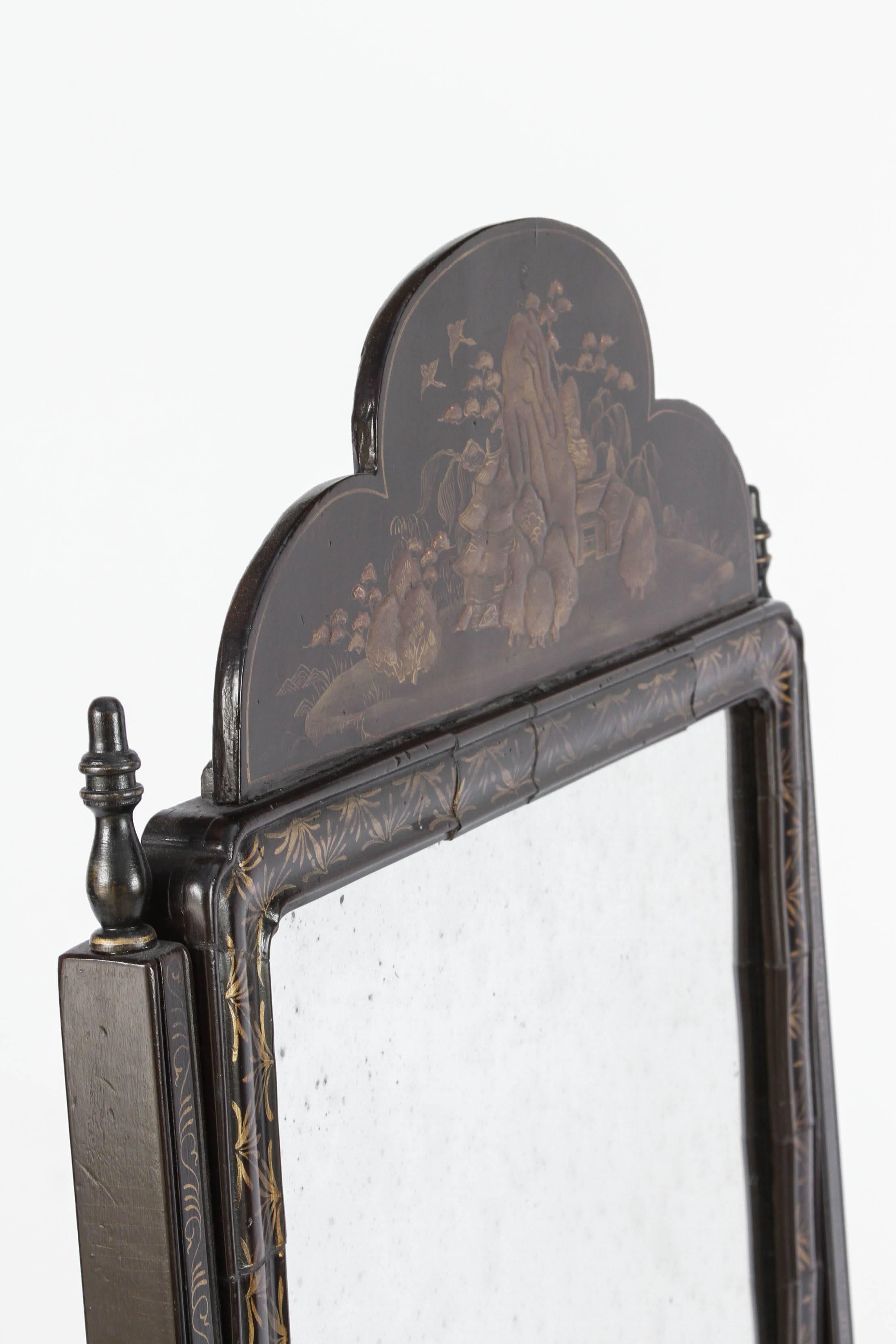 19th Century English Chinoiserie Miniature Desk with Mirror 3