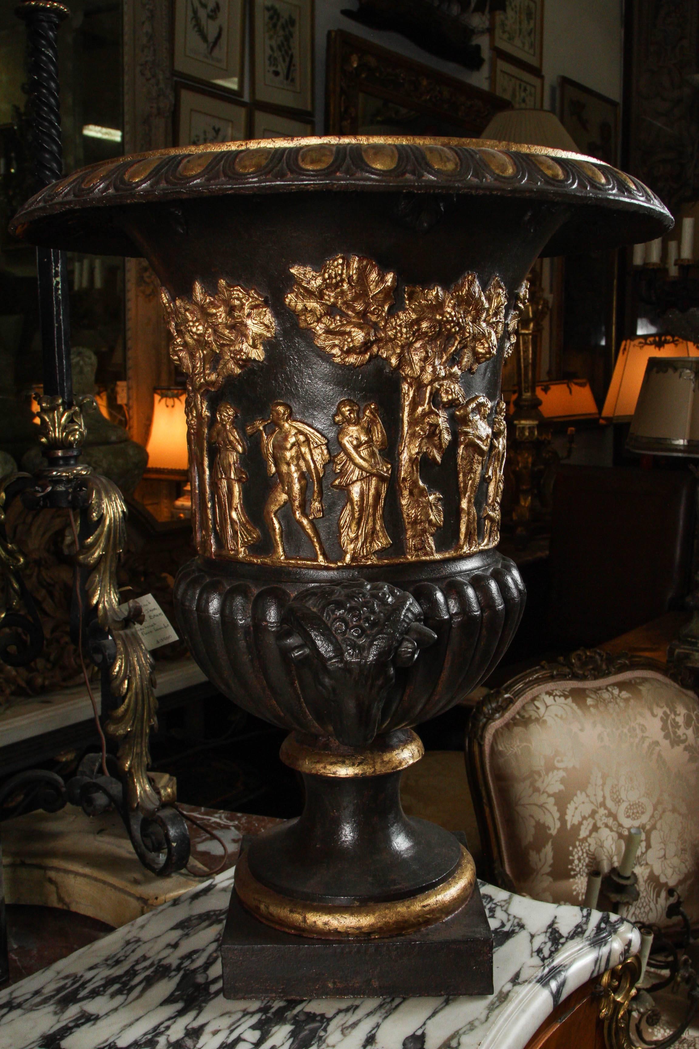 Iron Pair of Early 19th Century French Empire Campaign Urns For Sale