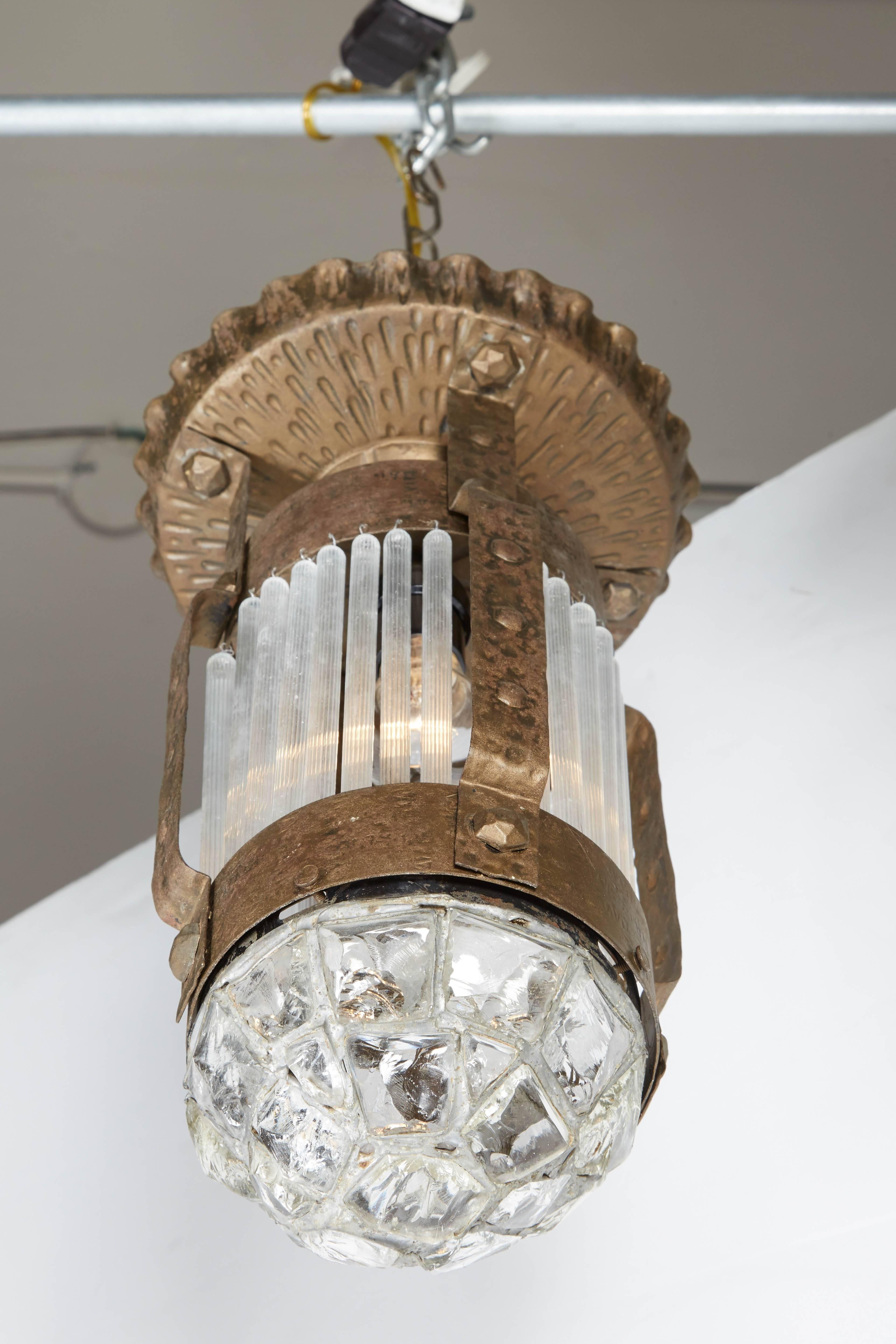 Italian Liberty 'Art Nouveau / Art and Crafts' Ceiling or Pendant Light In Good Condition In New York, NY