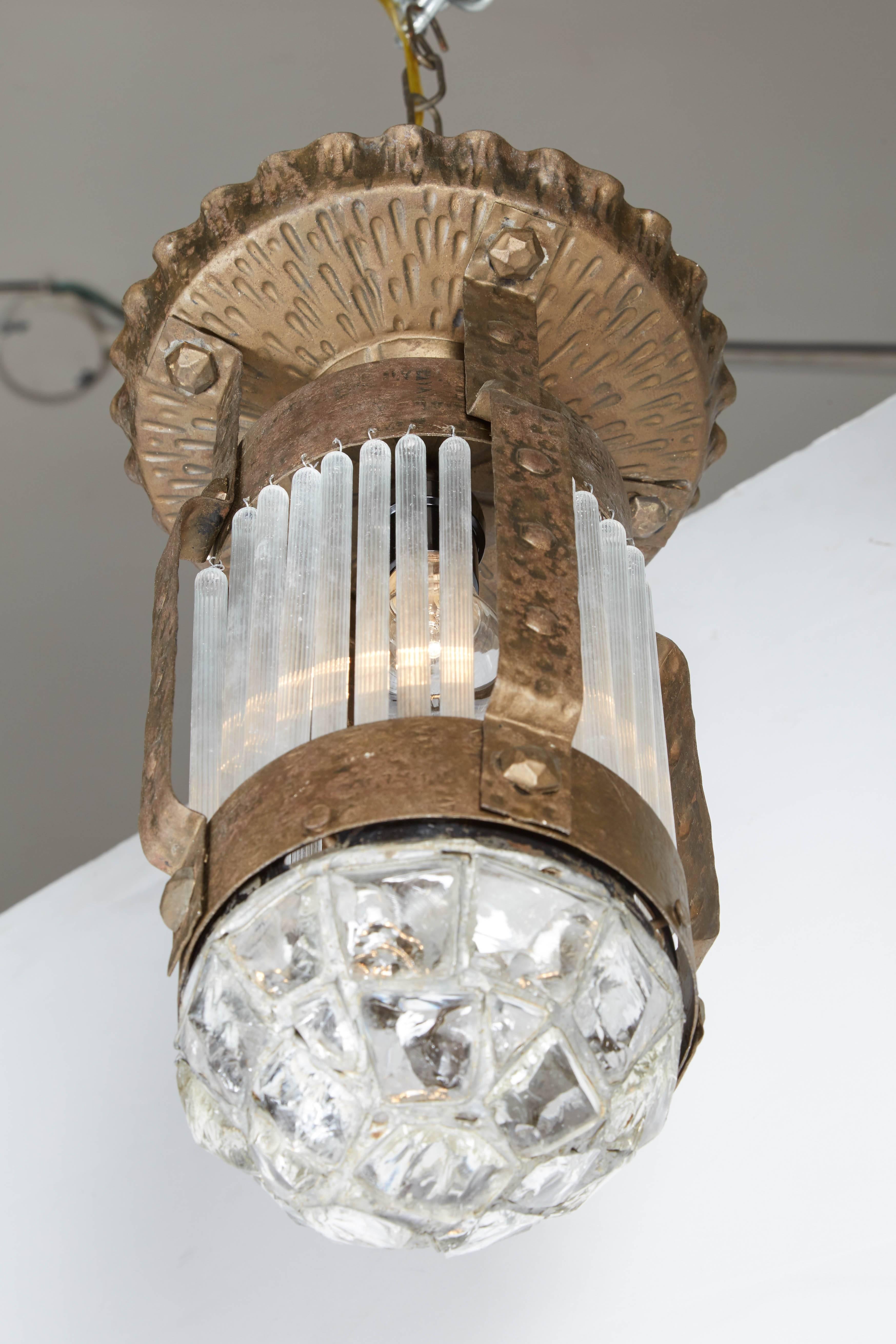 Late 19th Century Italian Liberty 'Art Nouveau / Art and Crafts' Ceiling or Pendant Light