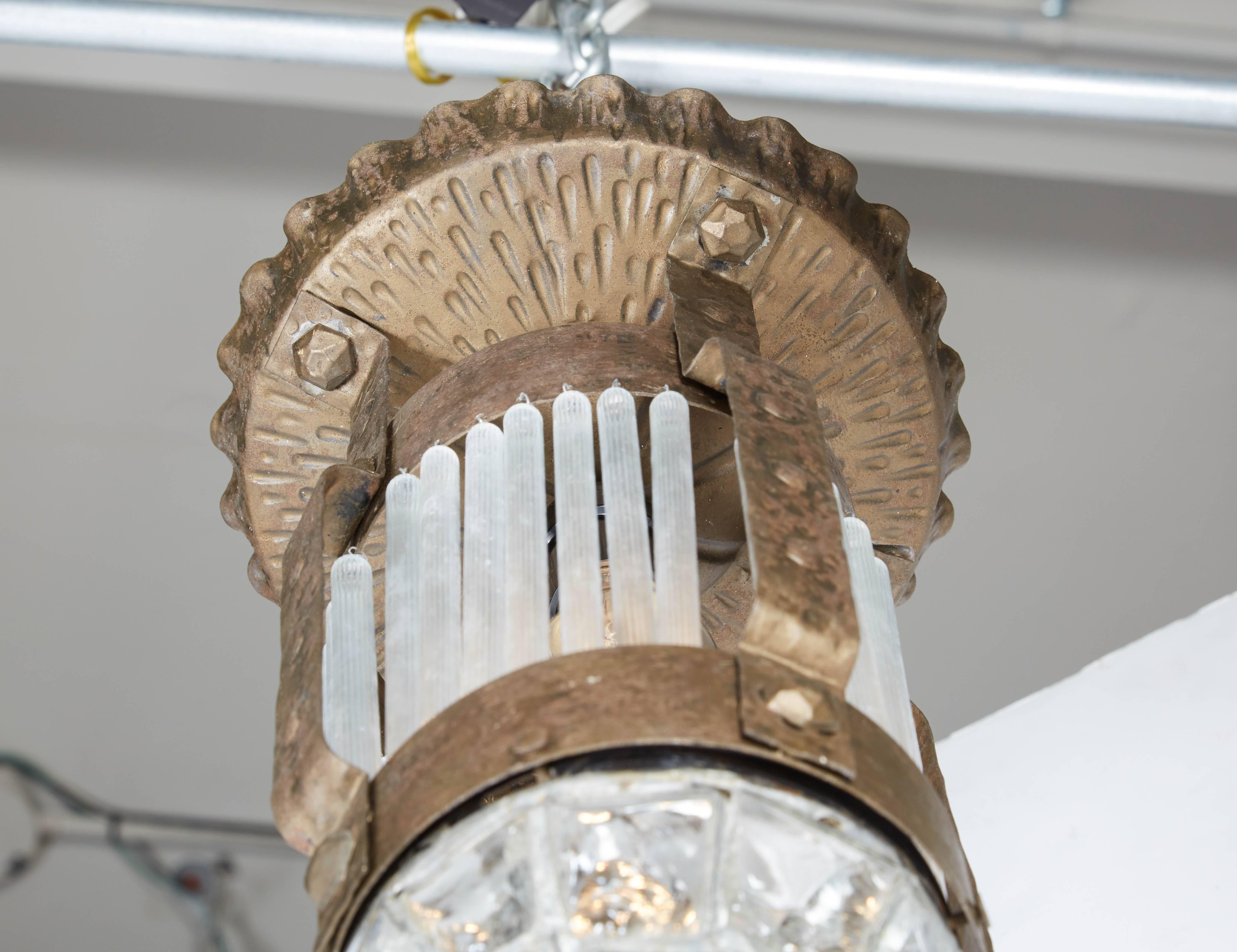 Metal Italian Liberty 'Art Nouveau / Art and Crafts' Ceiling or Pendant Light