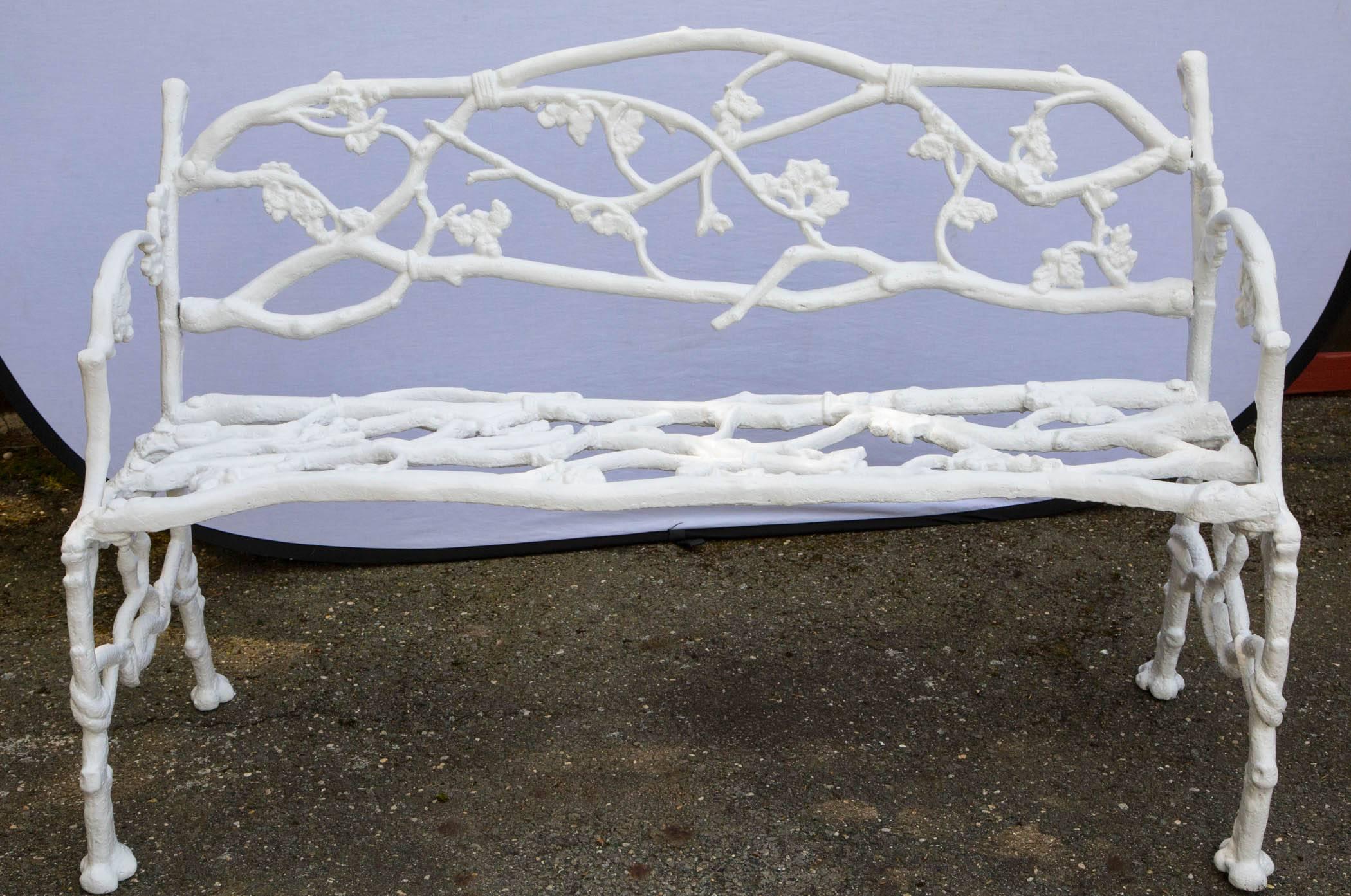 Unknown  Cast Iron Floral Garden Bench For Sale