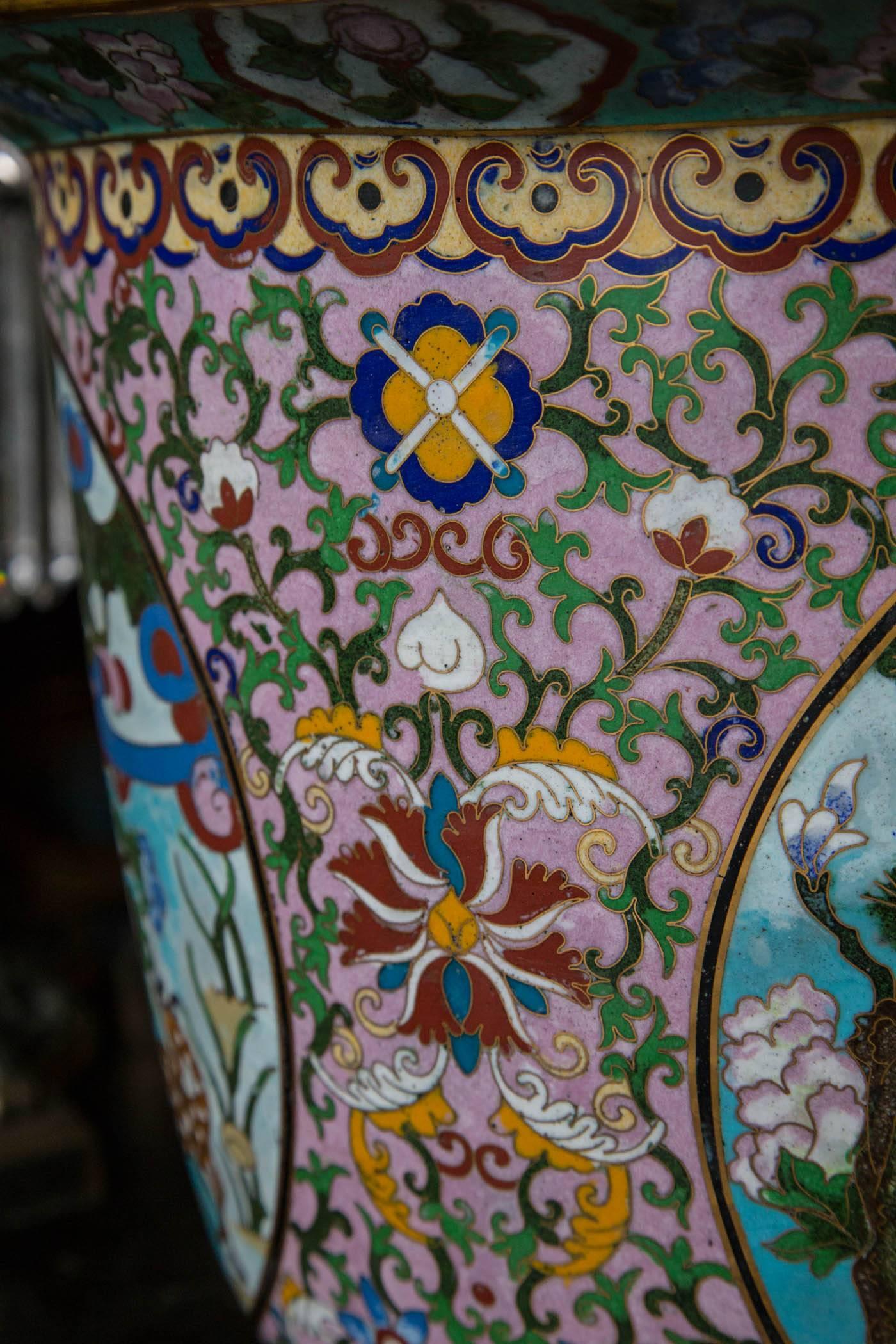 Pair of Chinese Cloisonné Planters 2