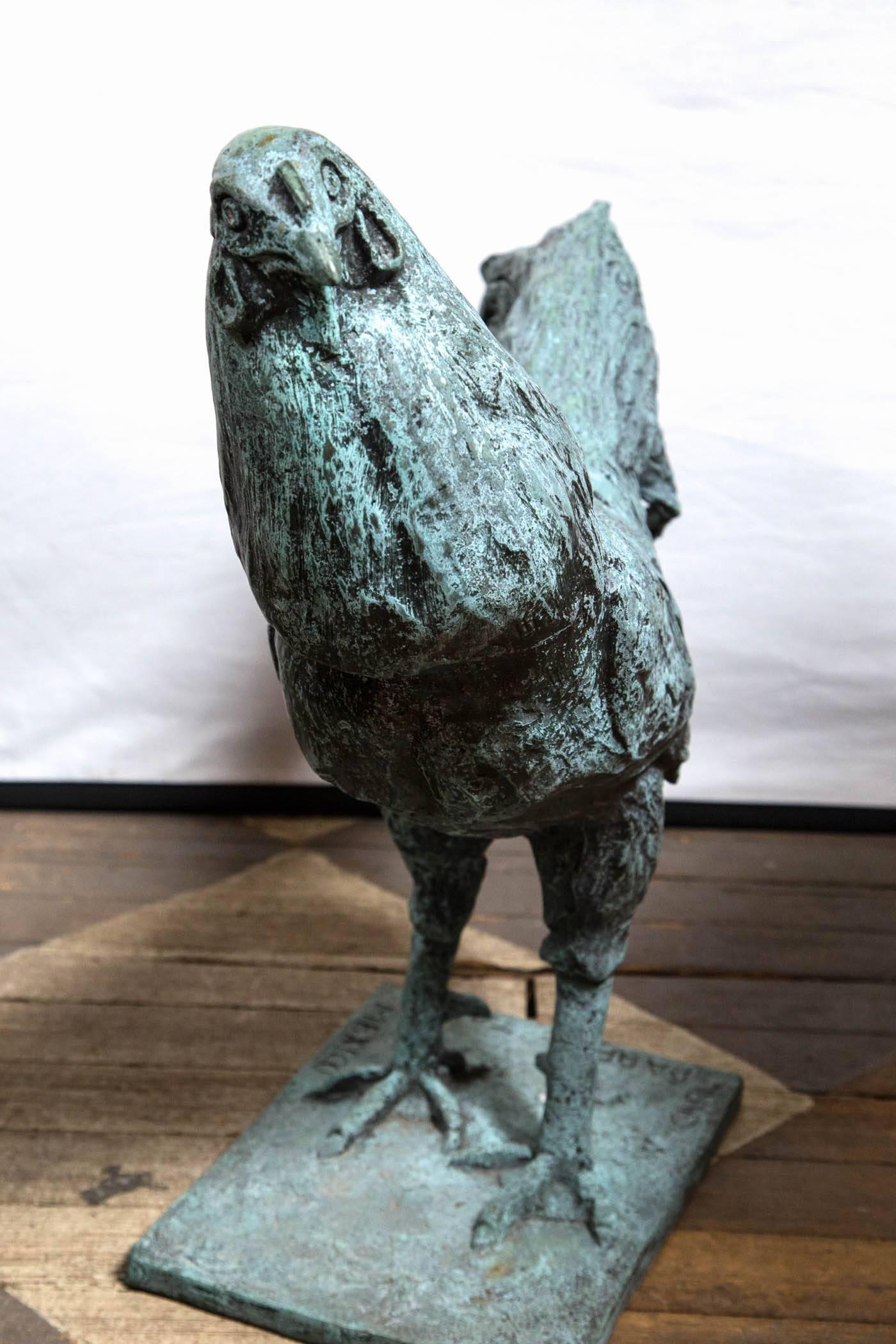 20th Century Bronze Rooster, Signed Carl Pappe