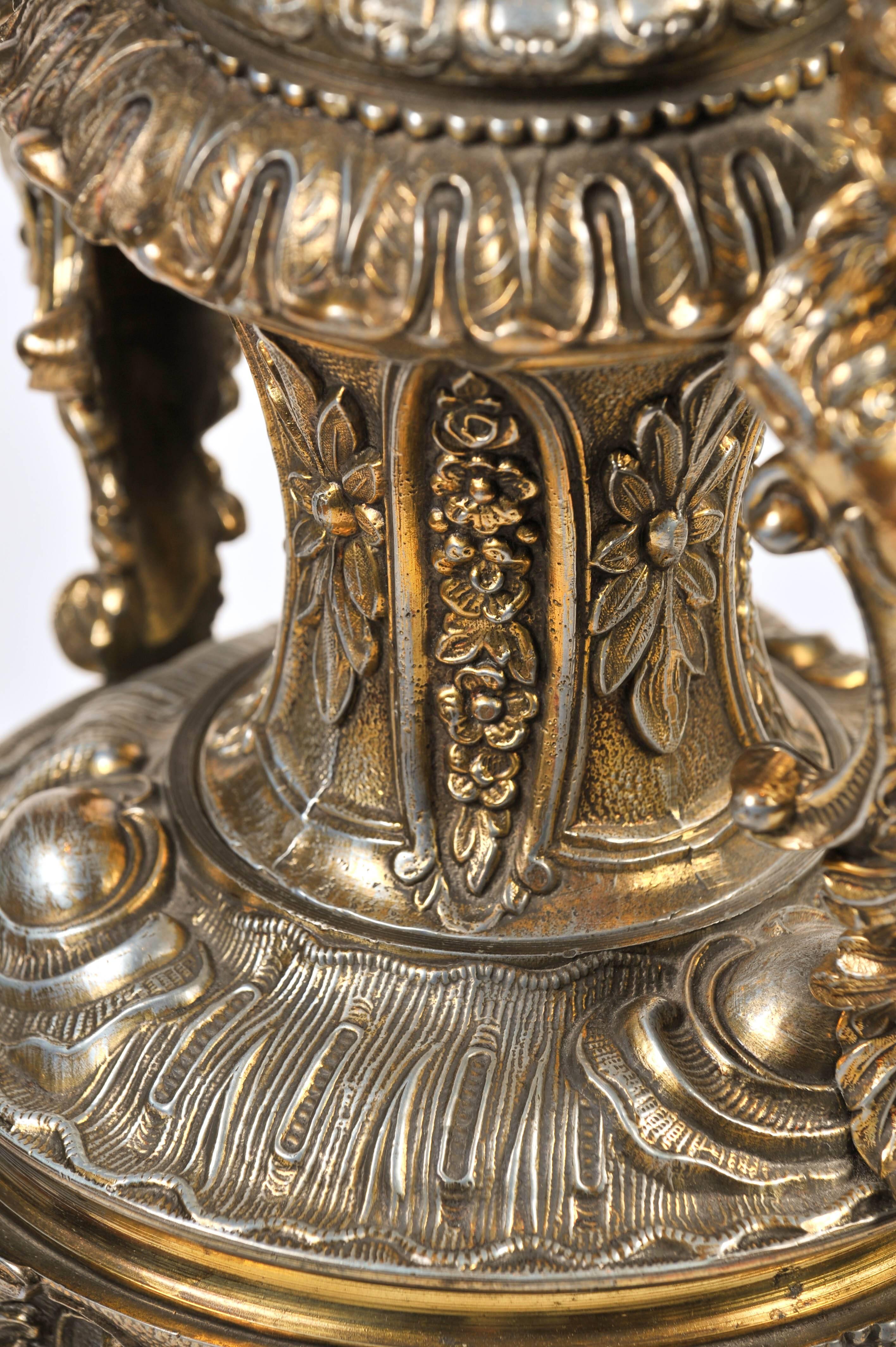 Gilt Table Lamp, 19th Century, Neoclassical Style In Fair Condition For Sale In London, GB