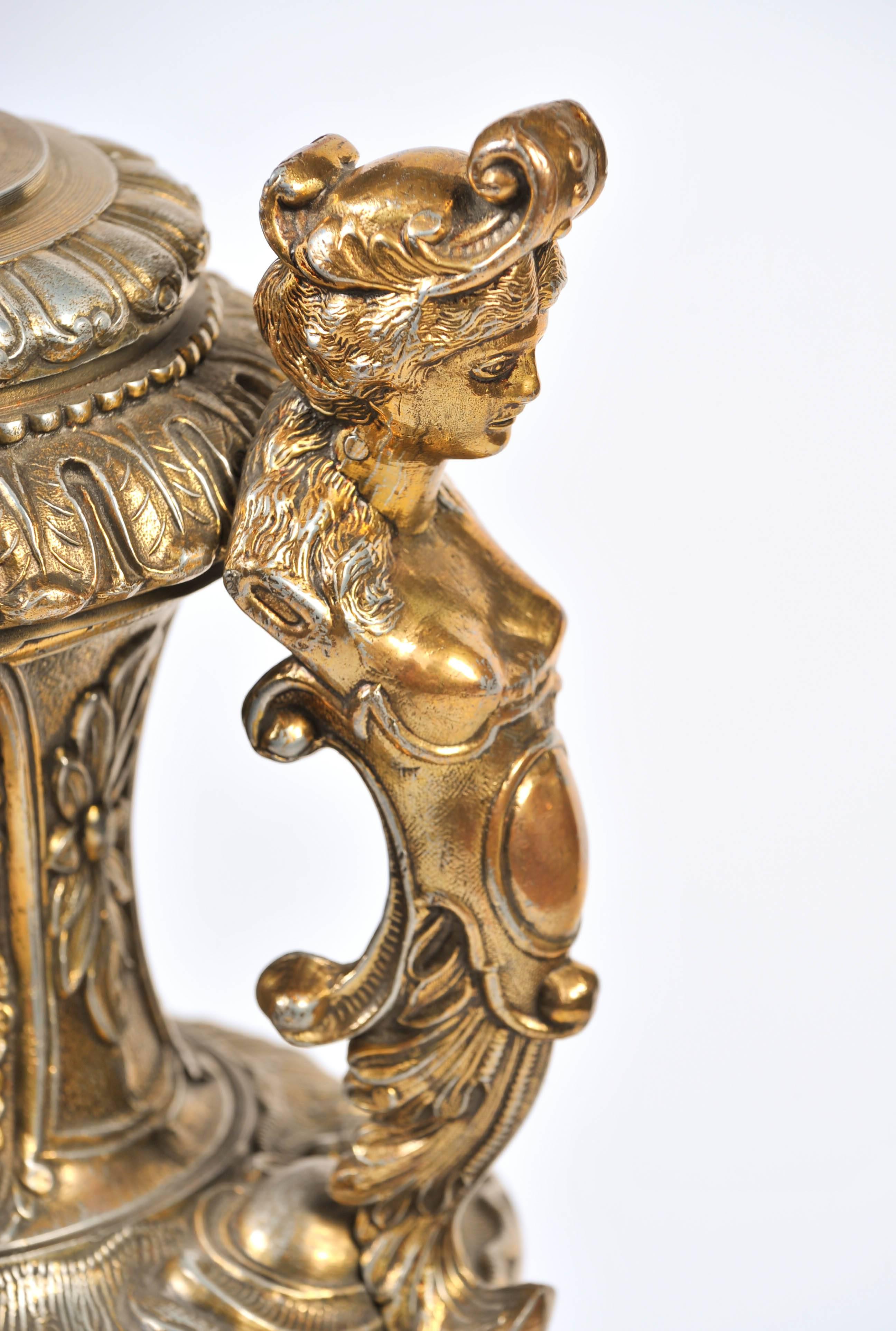 Gilt Table Lamp, 19th Century, Neoclassical Style For Sale 2