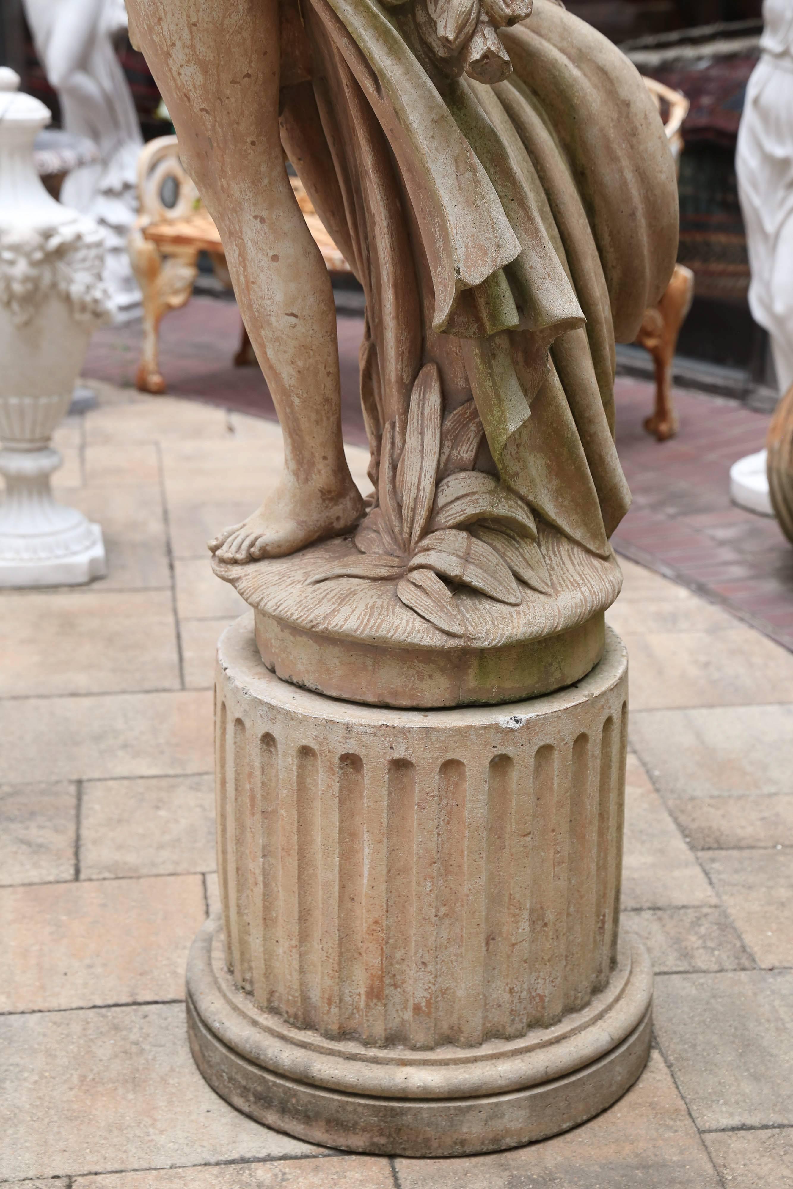 Garden Statue of a Beautiful Woman in a Cast Material In Good Condition In Houston, TX