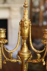 French Bronze Doré Candelabrum, 19Th Century with Three Arms
