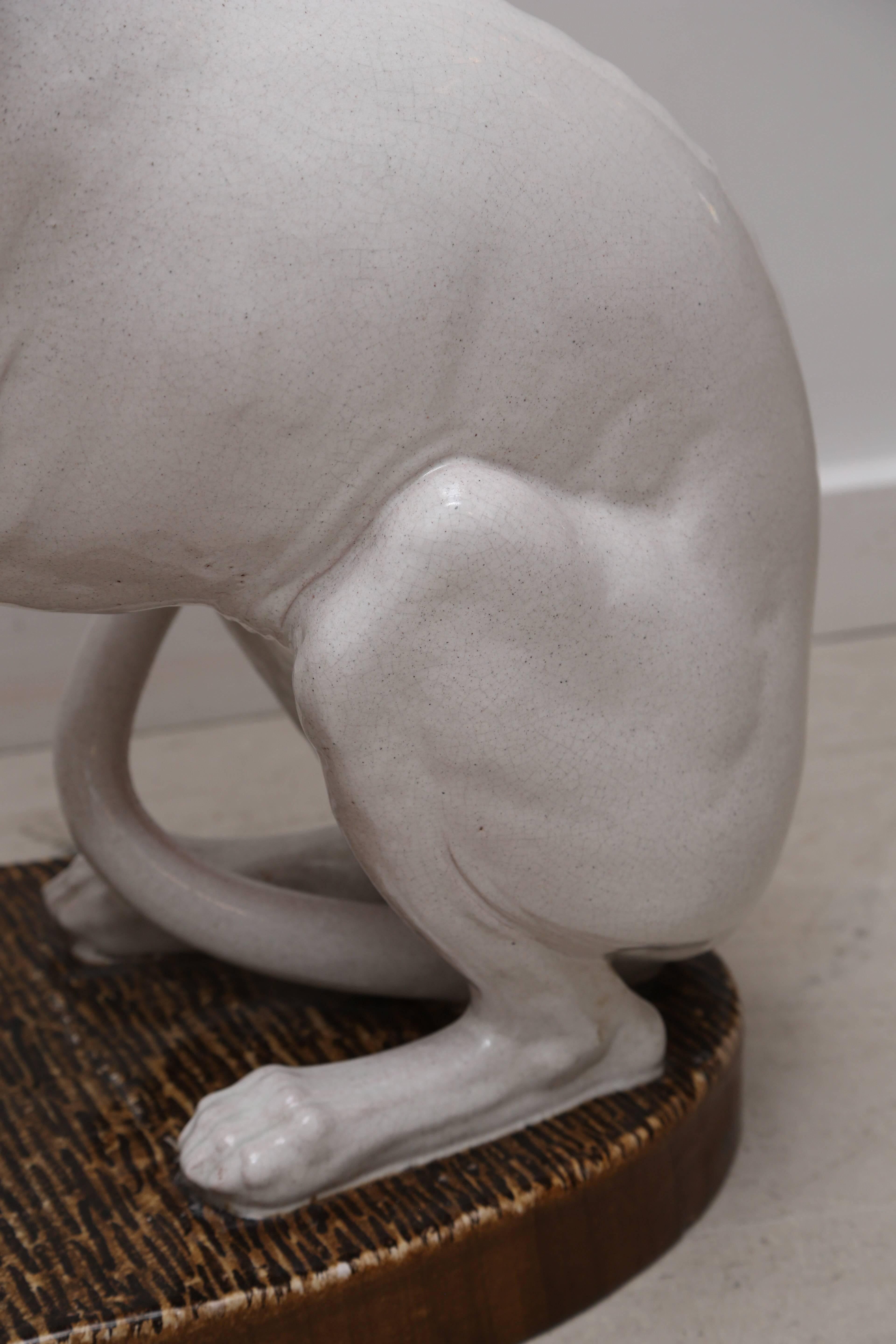 Vintage Ceramic Italian Whippet Sculpture For Sale at 1stDibs
