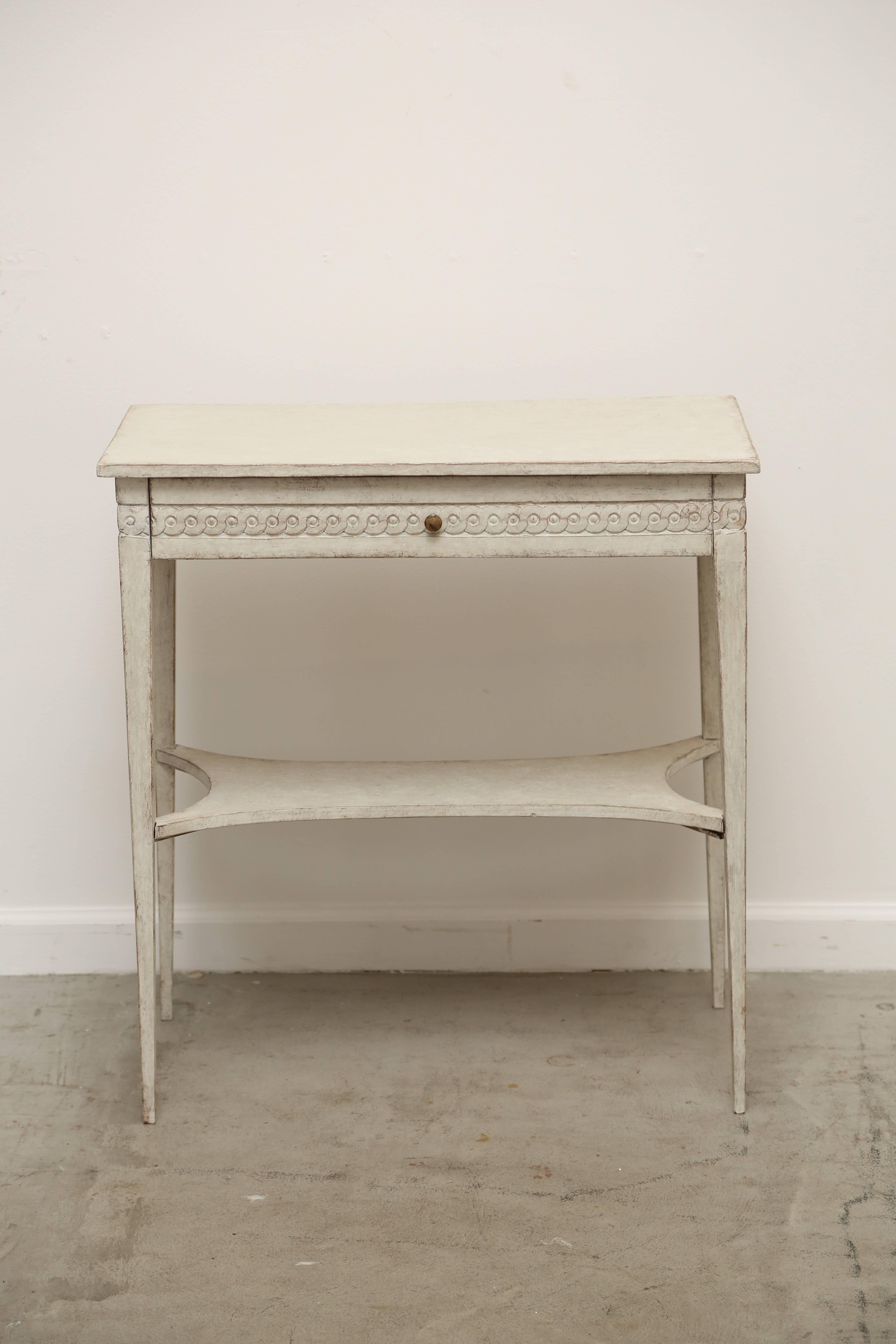 Antique Swedish Gustavian Style Painted Table With Drawer Mid 19th Antique Swedish Gustavian Style Painted Table With Drawer Mid 19th Century At 1stdibs