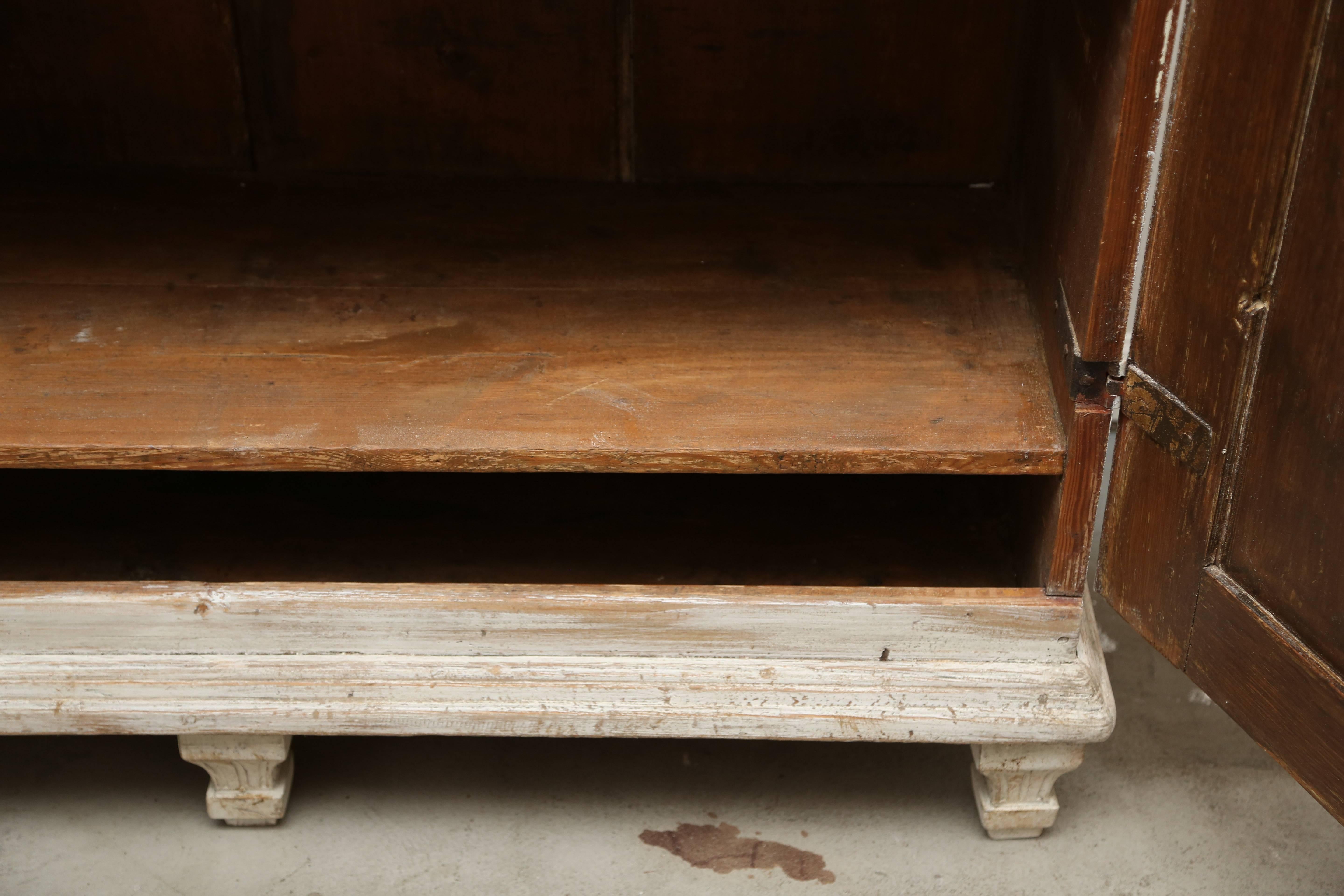 Wood Antique Swedish Painted Gustavian Armoire/Cabinet, Late 18th Century