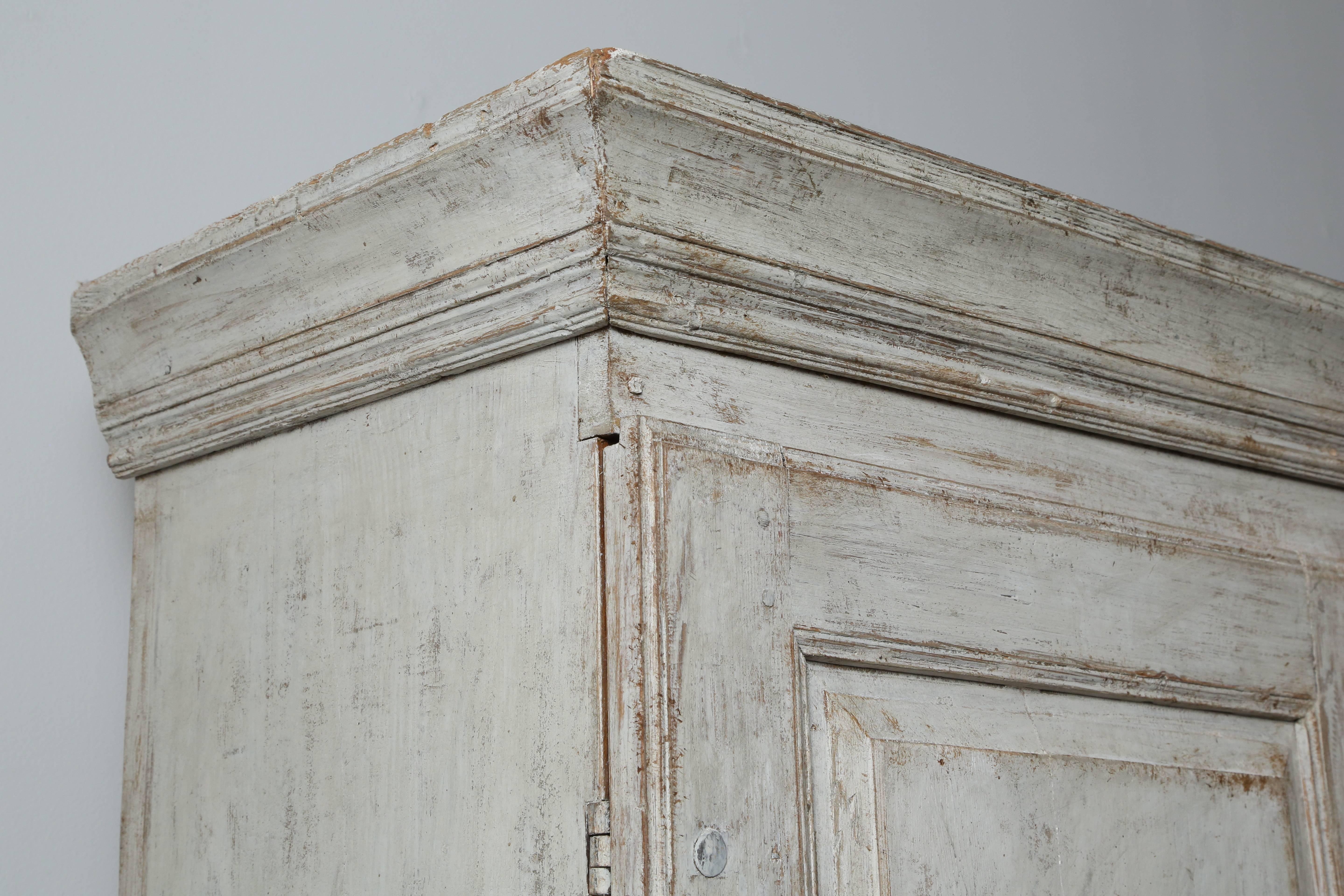 Antique Swedish Painted Gustavian Armoire/Cabinet, Late 18th Century 2