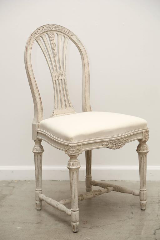 Set Of Ten Antique Swedish Gustavian Style Dining Chairs Late 19th A Set Of Ten Antique Swedish Gustavian Style Painted Dining Chairs With Arched Backs Beautiful