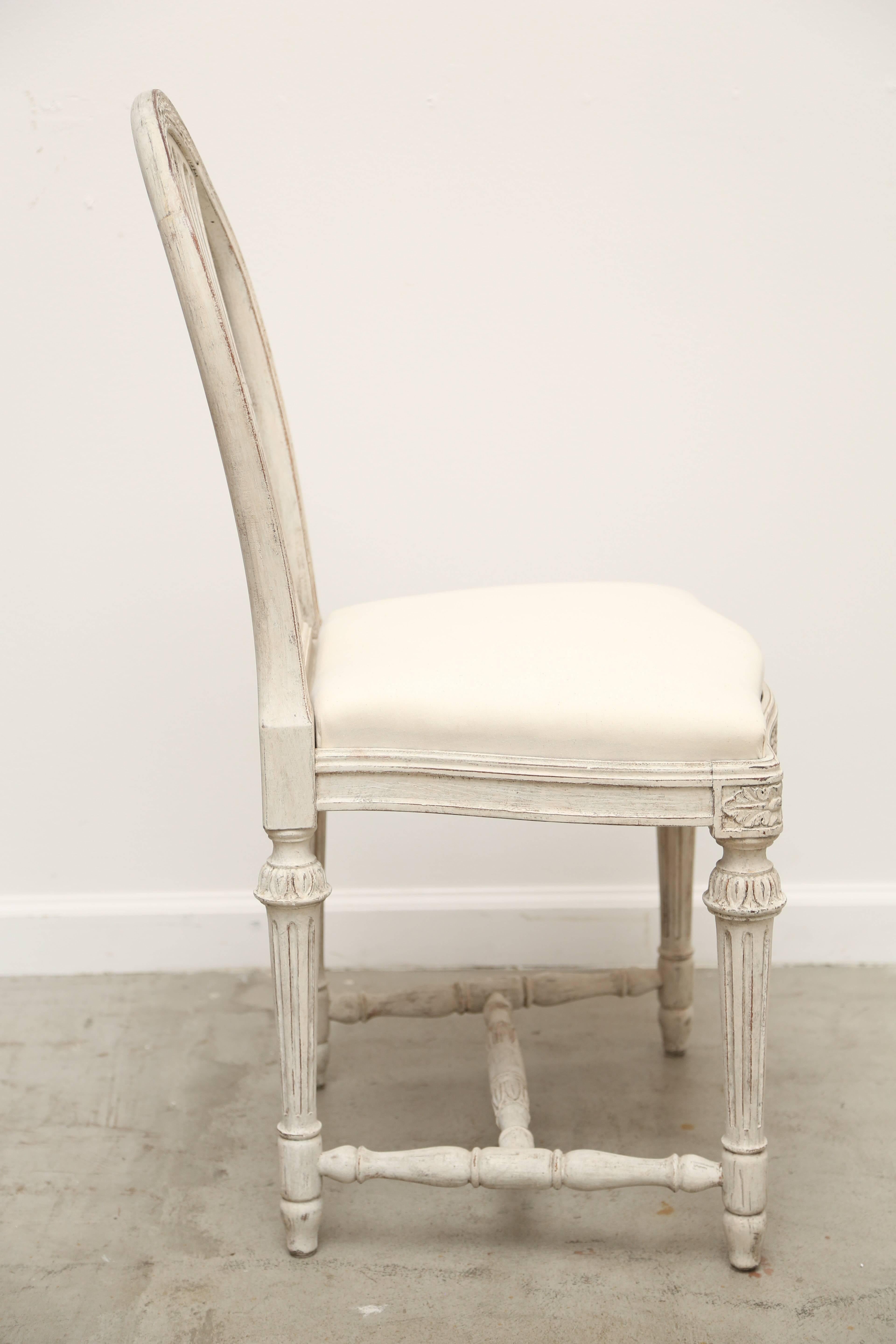 Set of Ten Antique Swedish, Gustavian Style Dining Chairs Late 19th Century 2