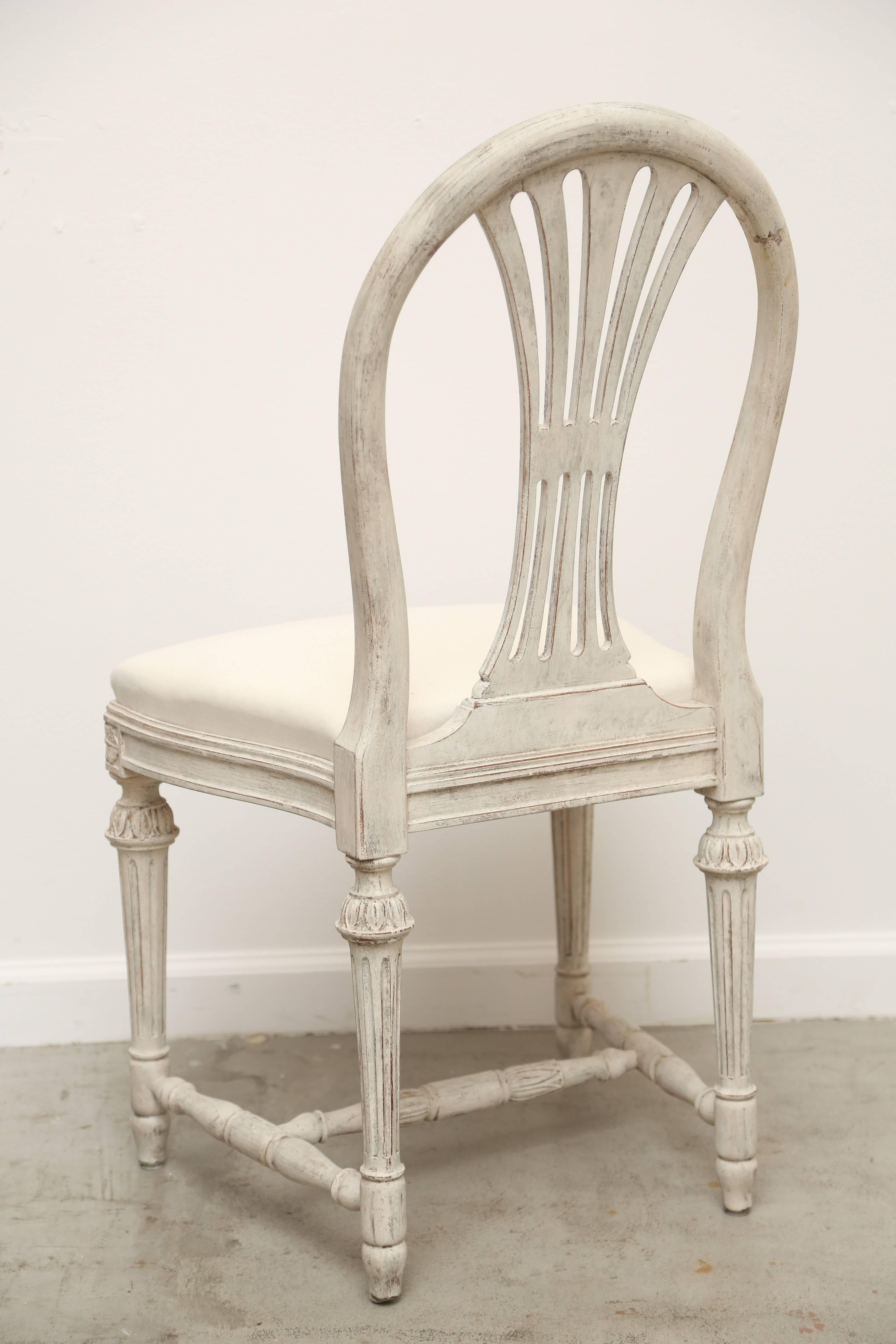 Set of Ten Antique Swedish, Gustavian Style Dining Chairs Late 19th Century 3