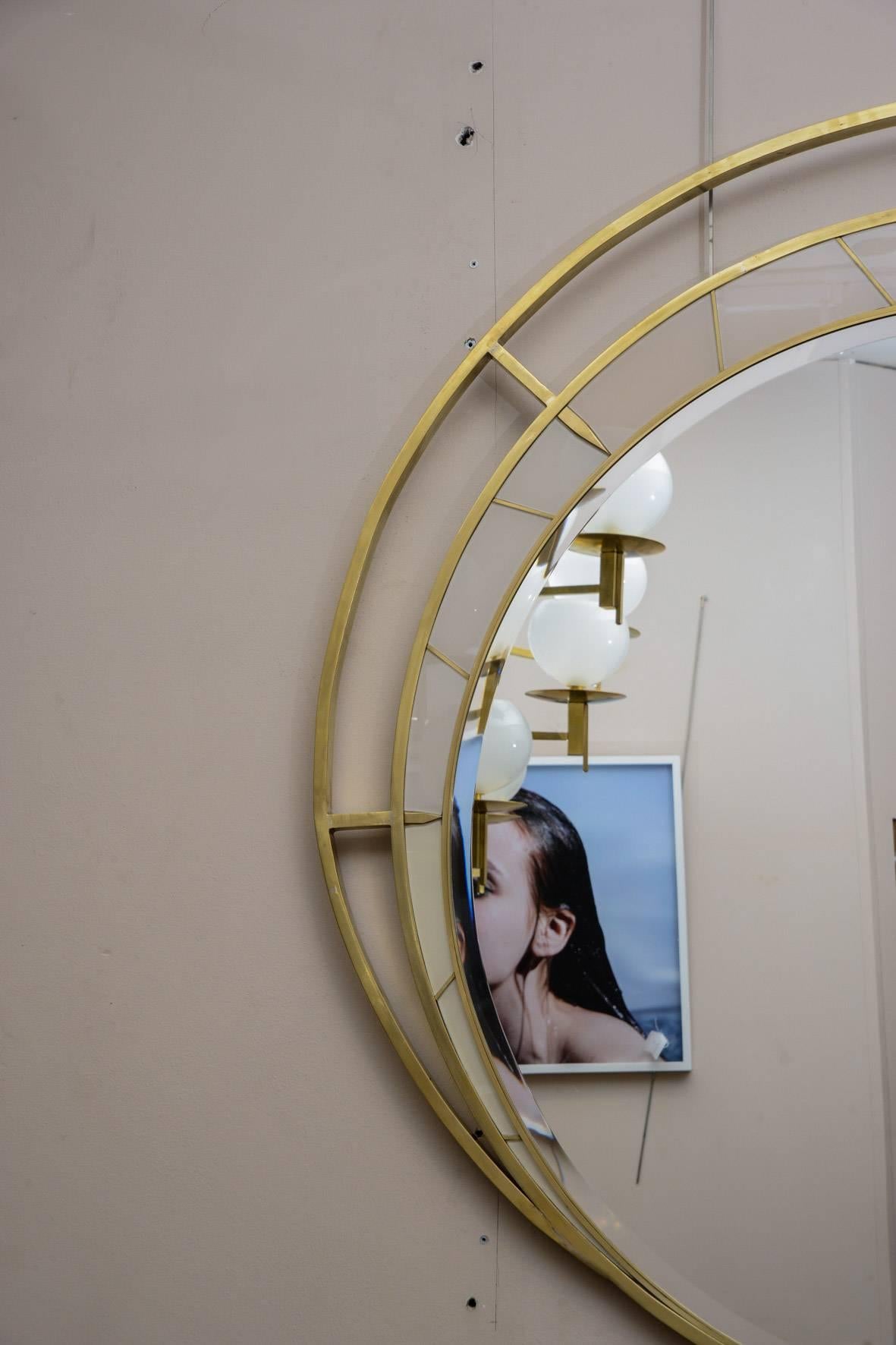 Exceptional Pair of Large Round Mirrors 2